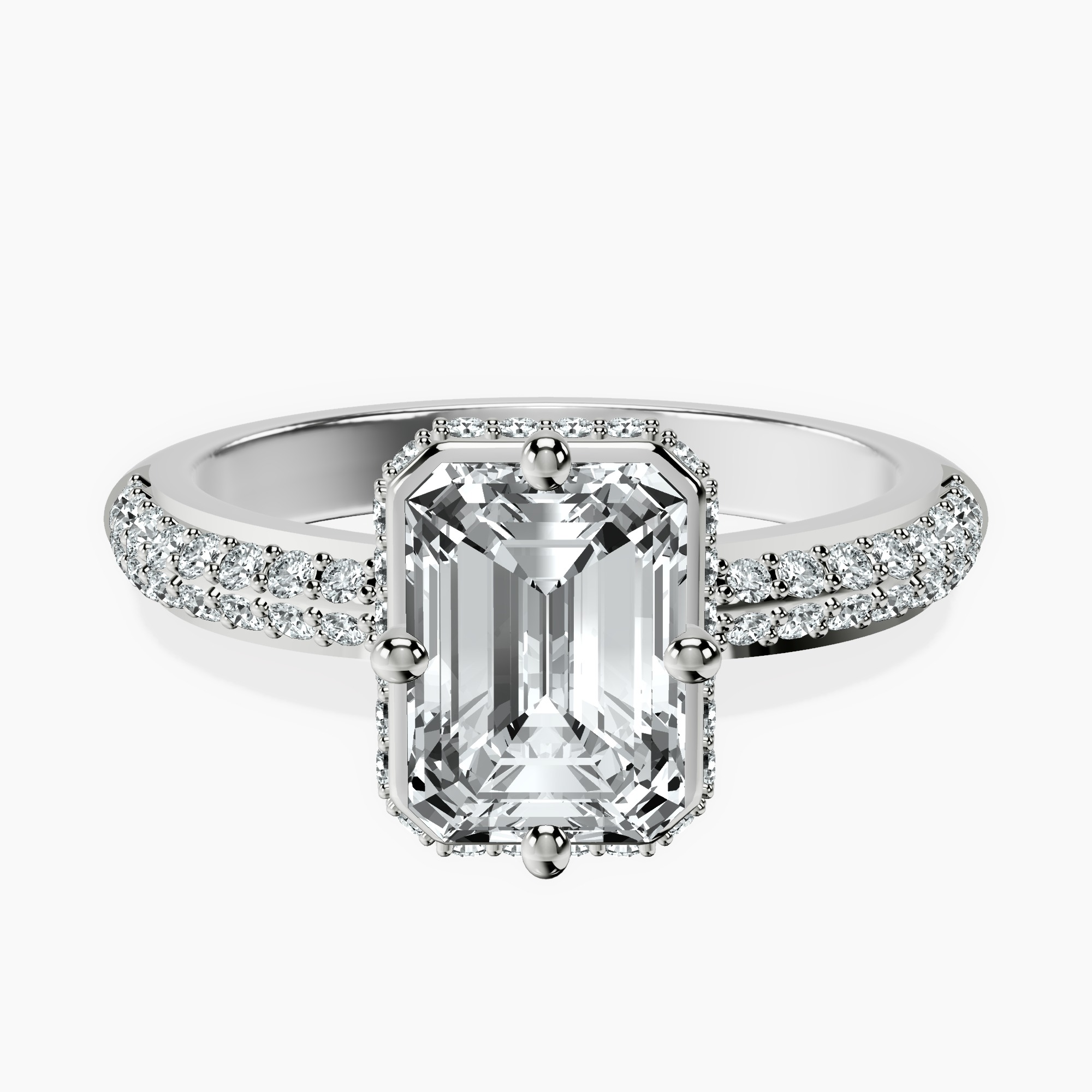 Platinum Eloa Secret Halo Lab Diamond Ring front image