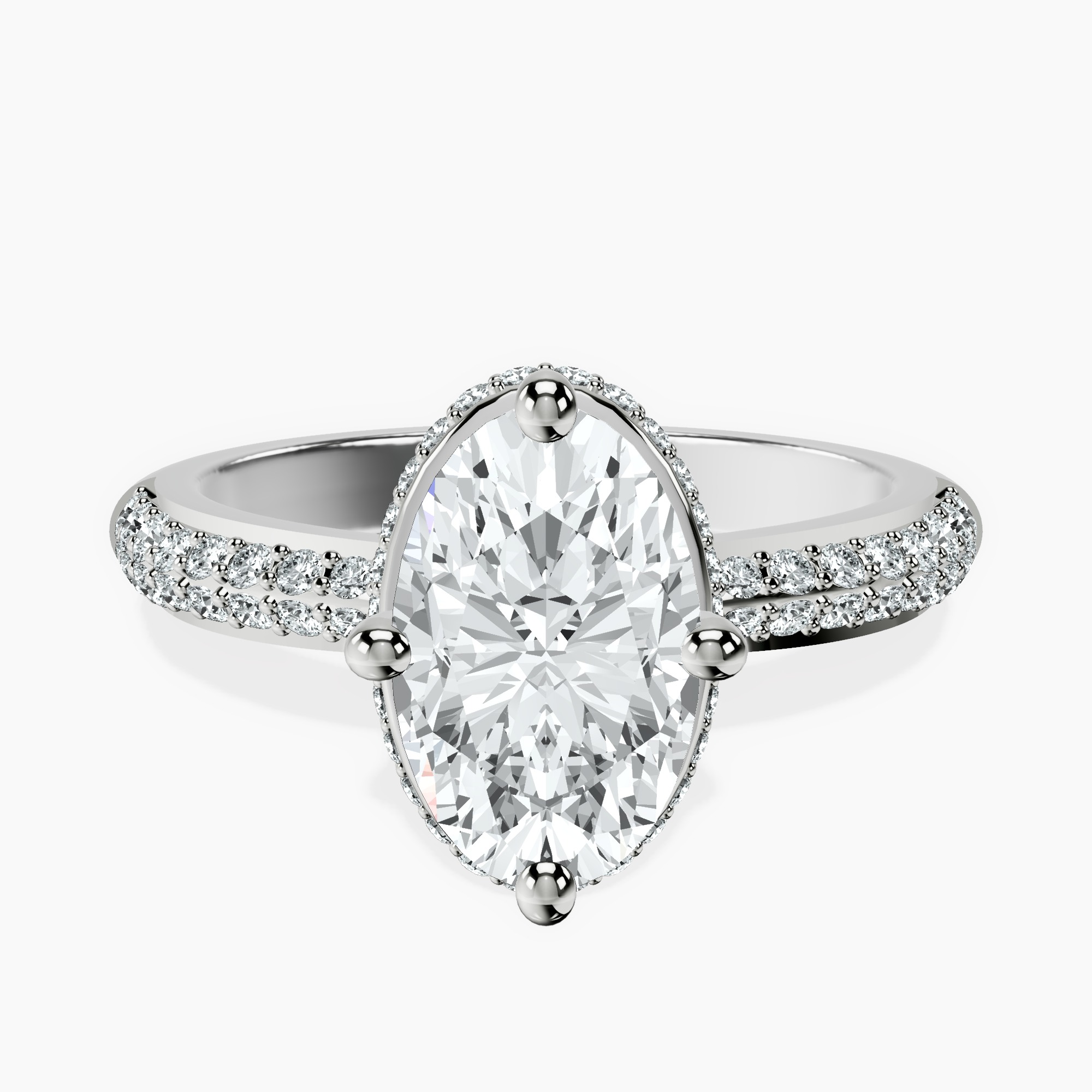 1.37 ct. oval Eloa Secret Halo Ring in 10kt white gold rtr top