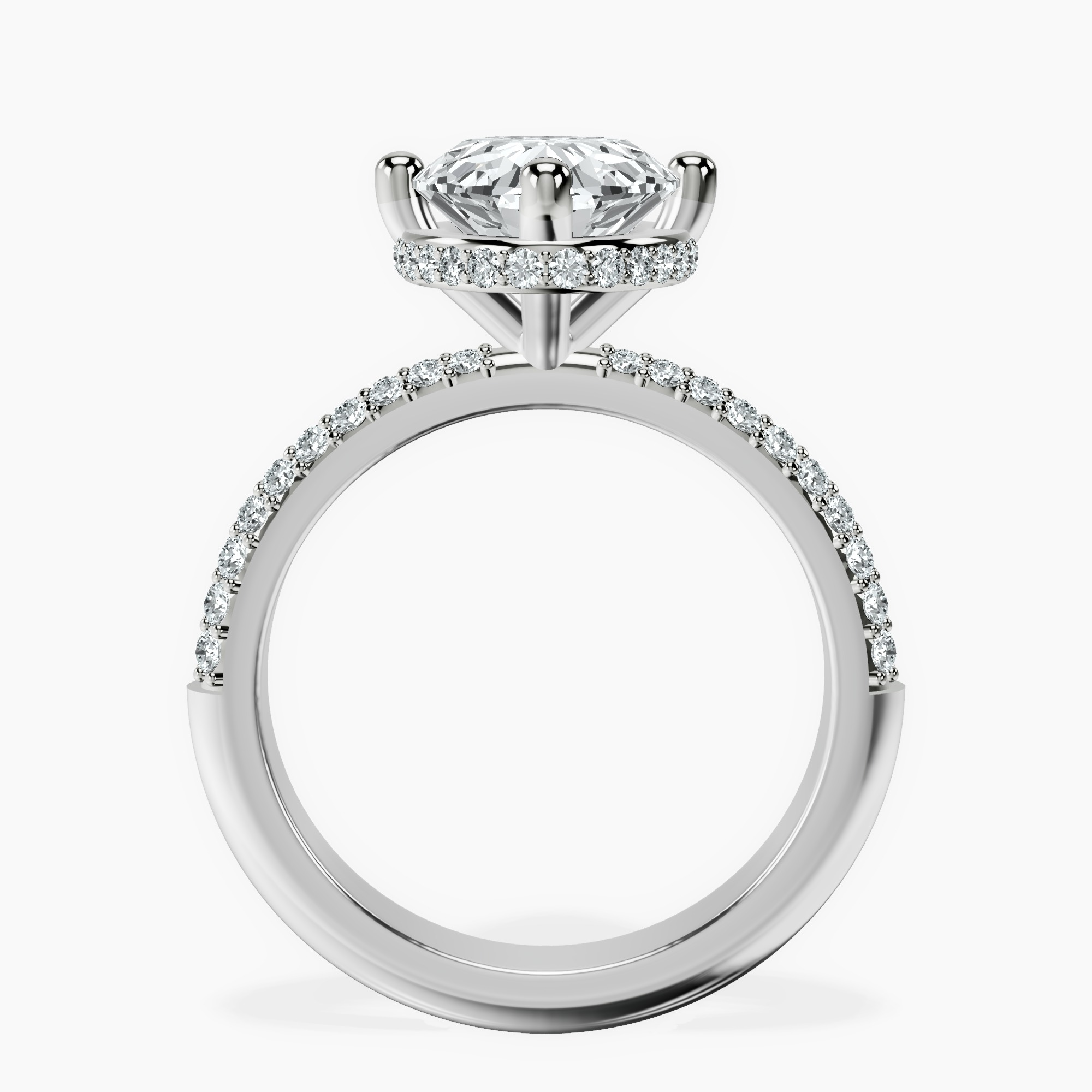 1.37 ct. oval Eloa Secret Halo Ring in 10kt white gold side right image one