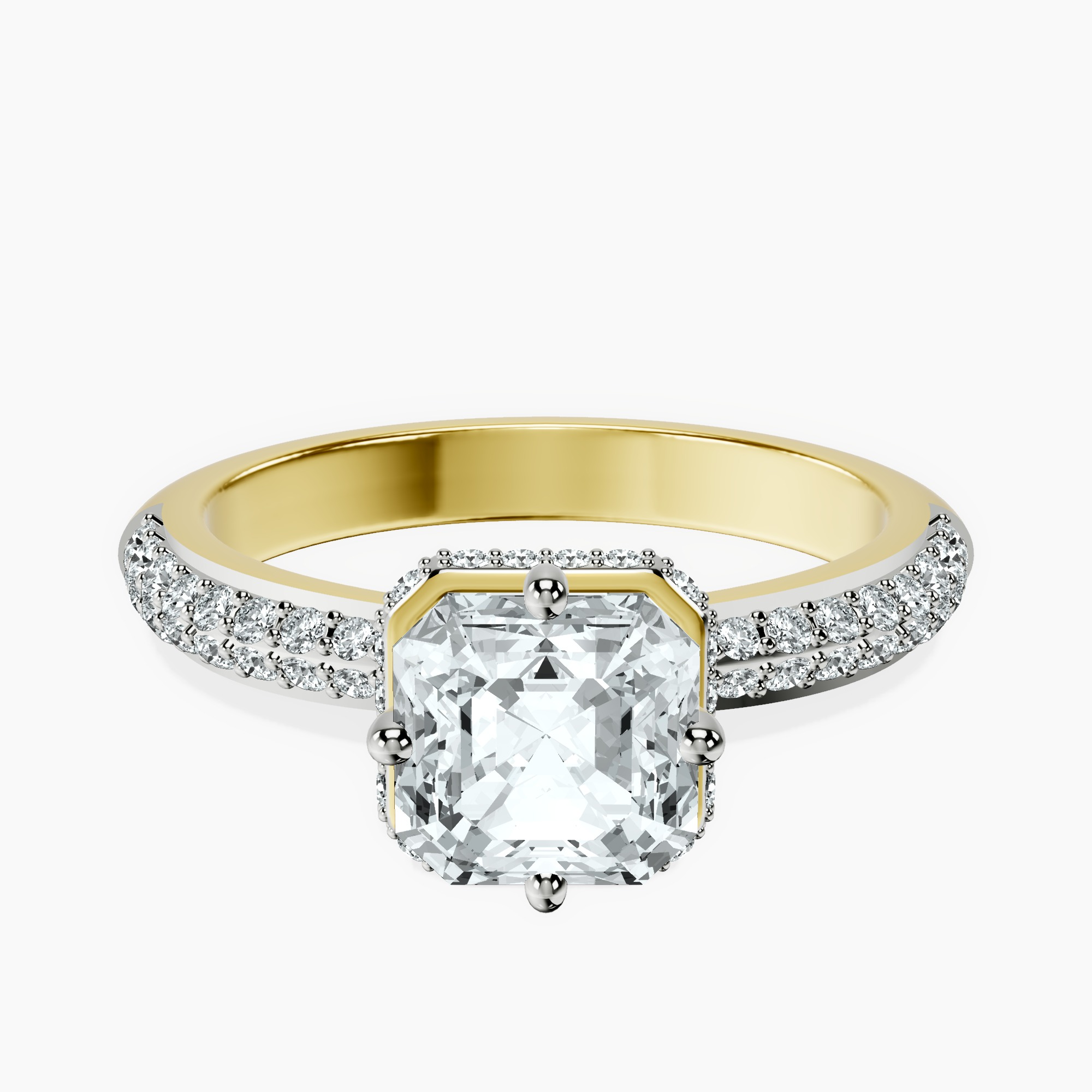 14kt Yellow Gold Eloa Secret Halo Lab Diamond Ring front image
