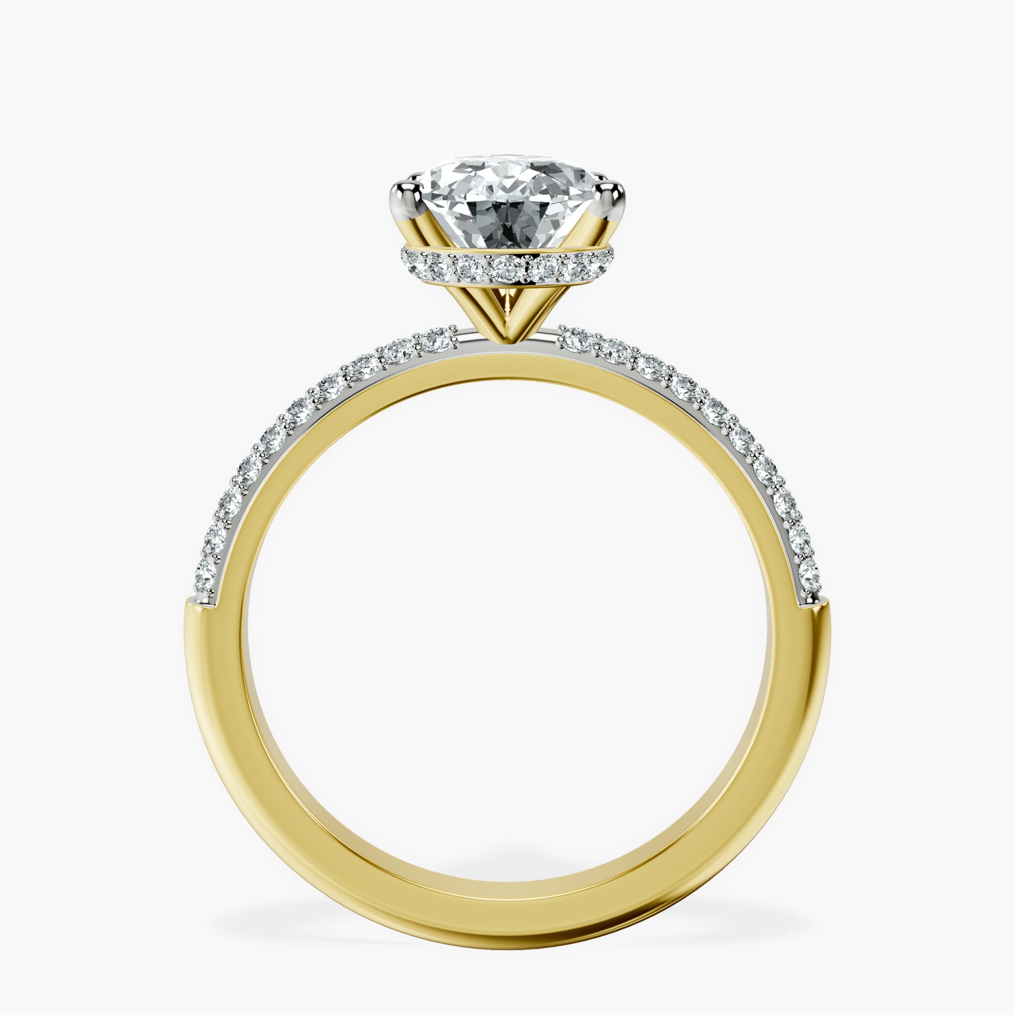 1.34 ct. pear Eloa Secret Halo Ring in 10kt yellow gold side right image one