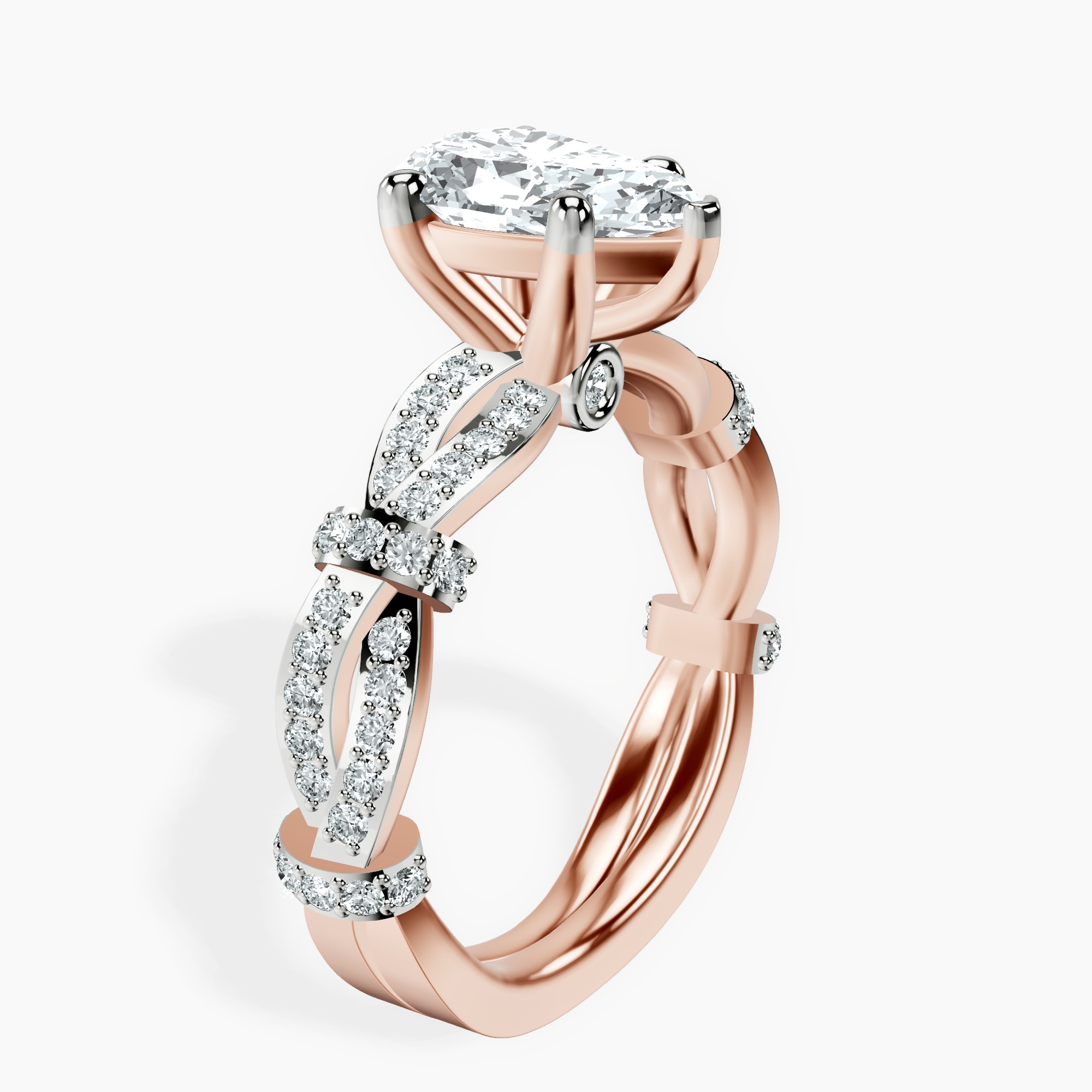 1.34 ct. pear Charlotte Ring in 10kt rose gold standing product image one