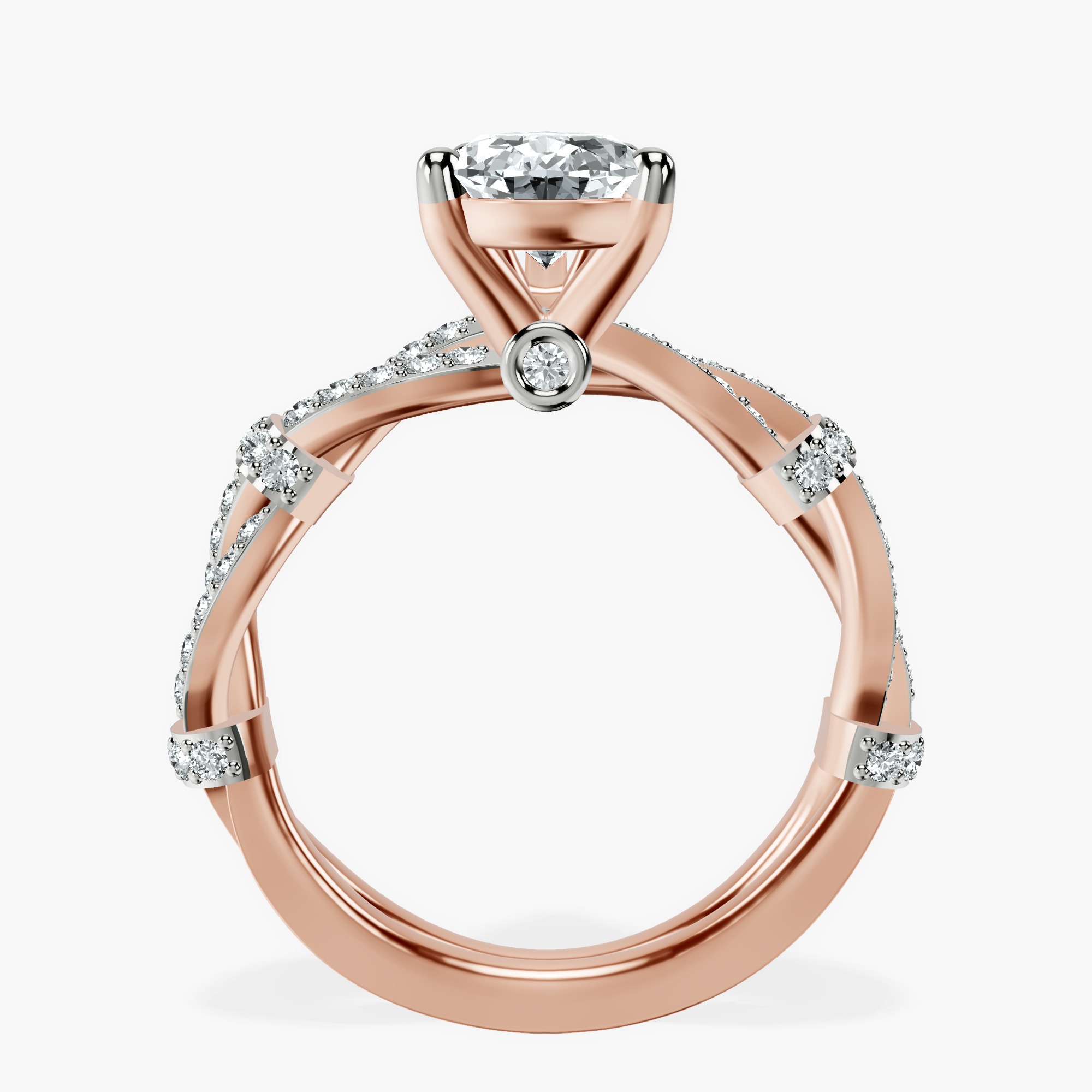 1.34 ct. pear Charlotte Ring in 10kt rose gold side right image one