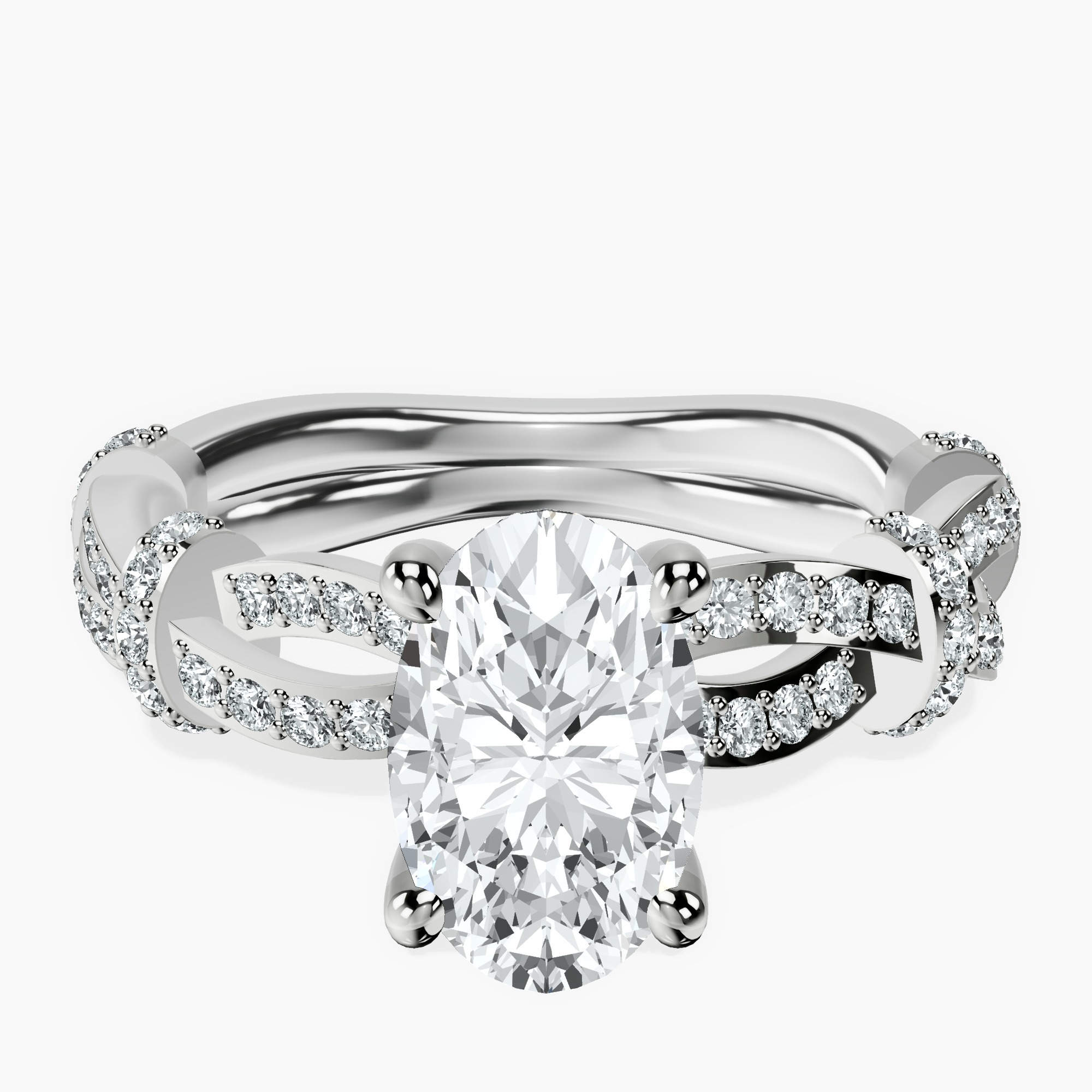 1.44 ct. oval Charlotte Ring in 10kt white gold rtr top