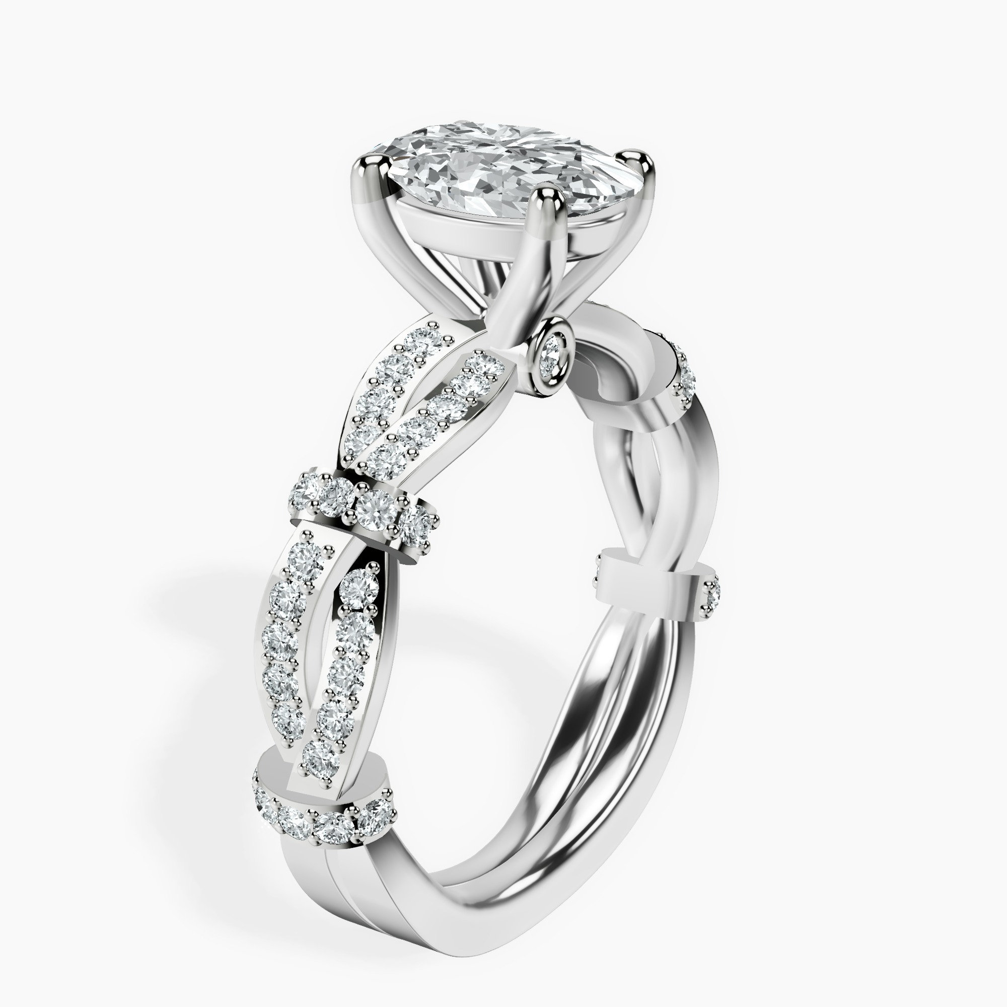 1.44 ct. oval Charlotte Ring in 10kt white gold standing product image one