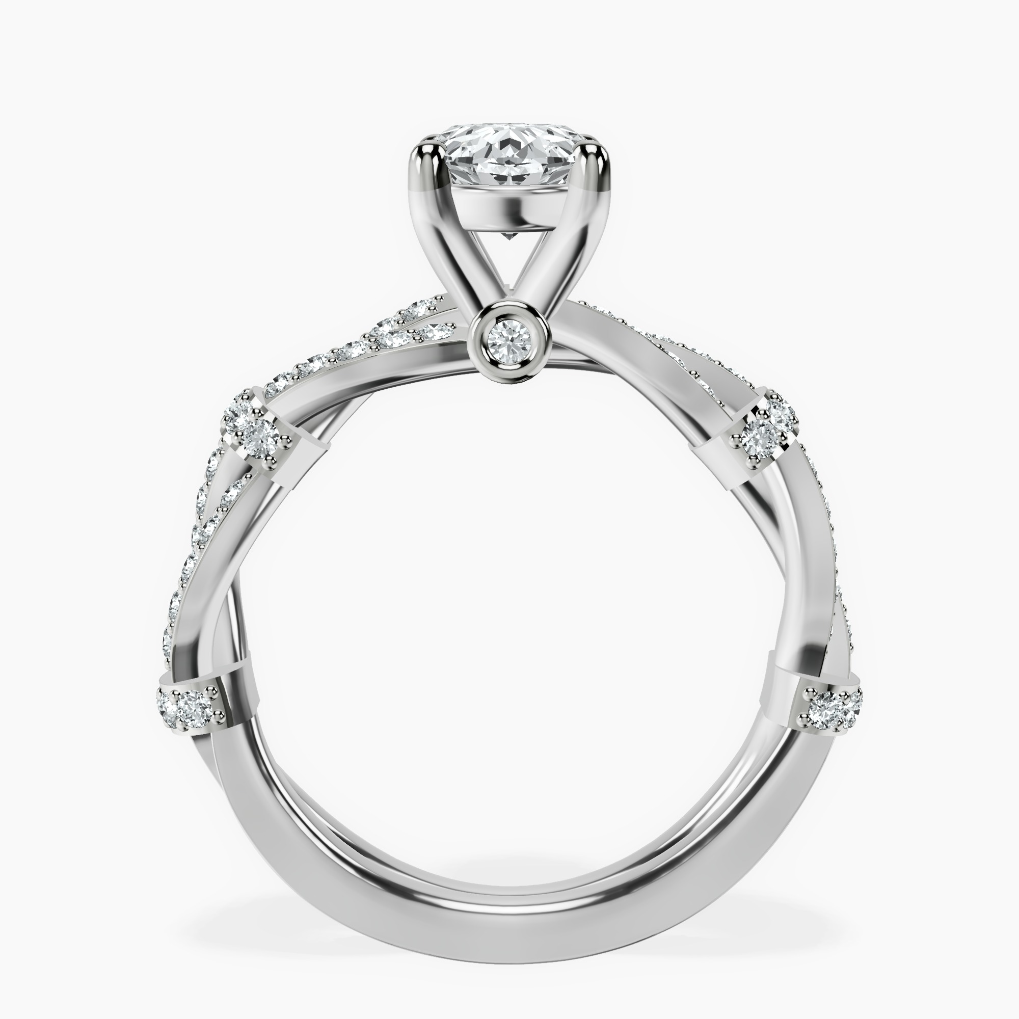 1.44 ct. oval Charlotte Ring in 10kt white gold side right image one