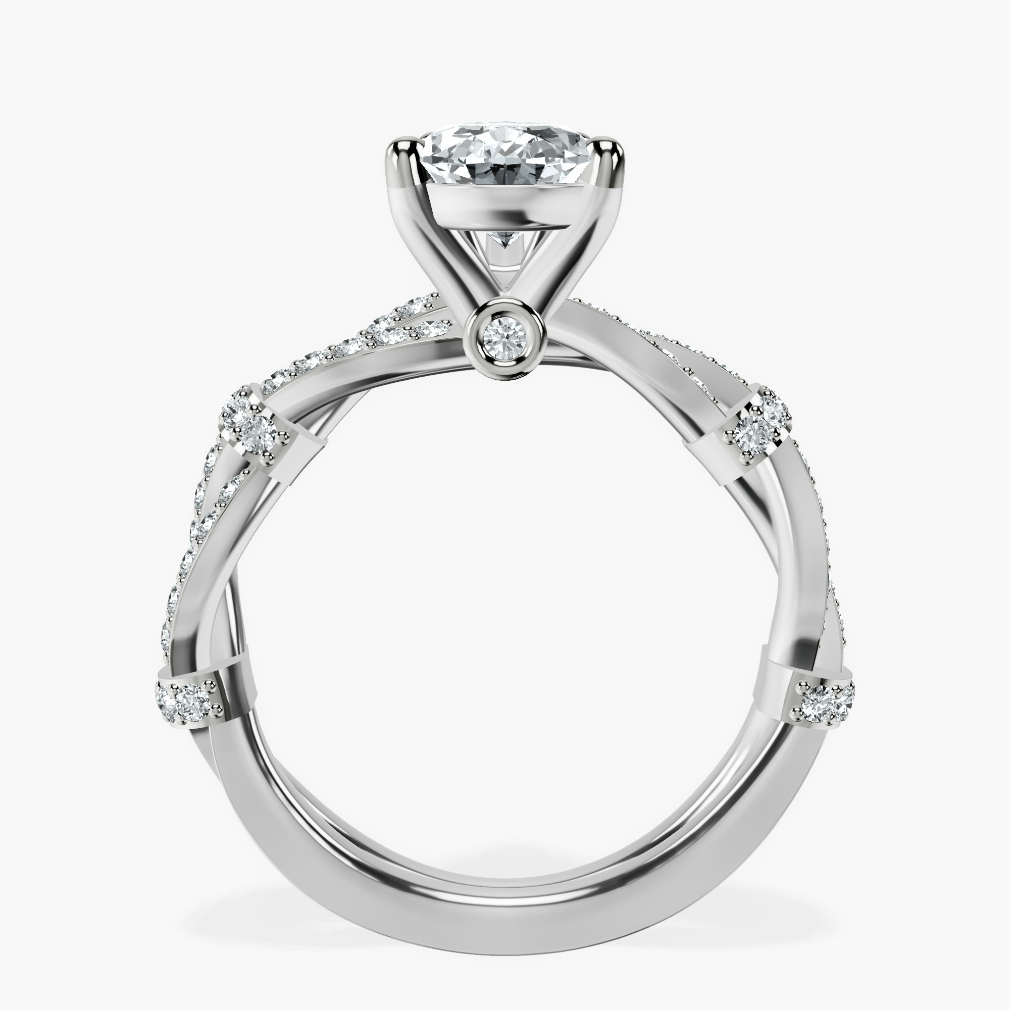 2.96 ct. pear Charlotte Ring in 10kt white gold side right image one