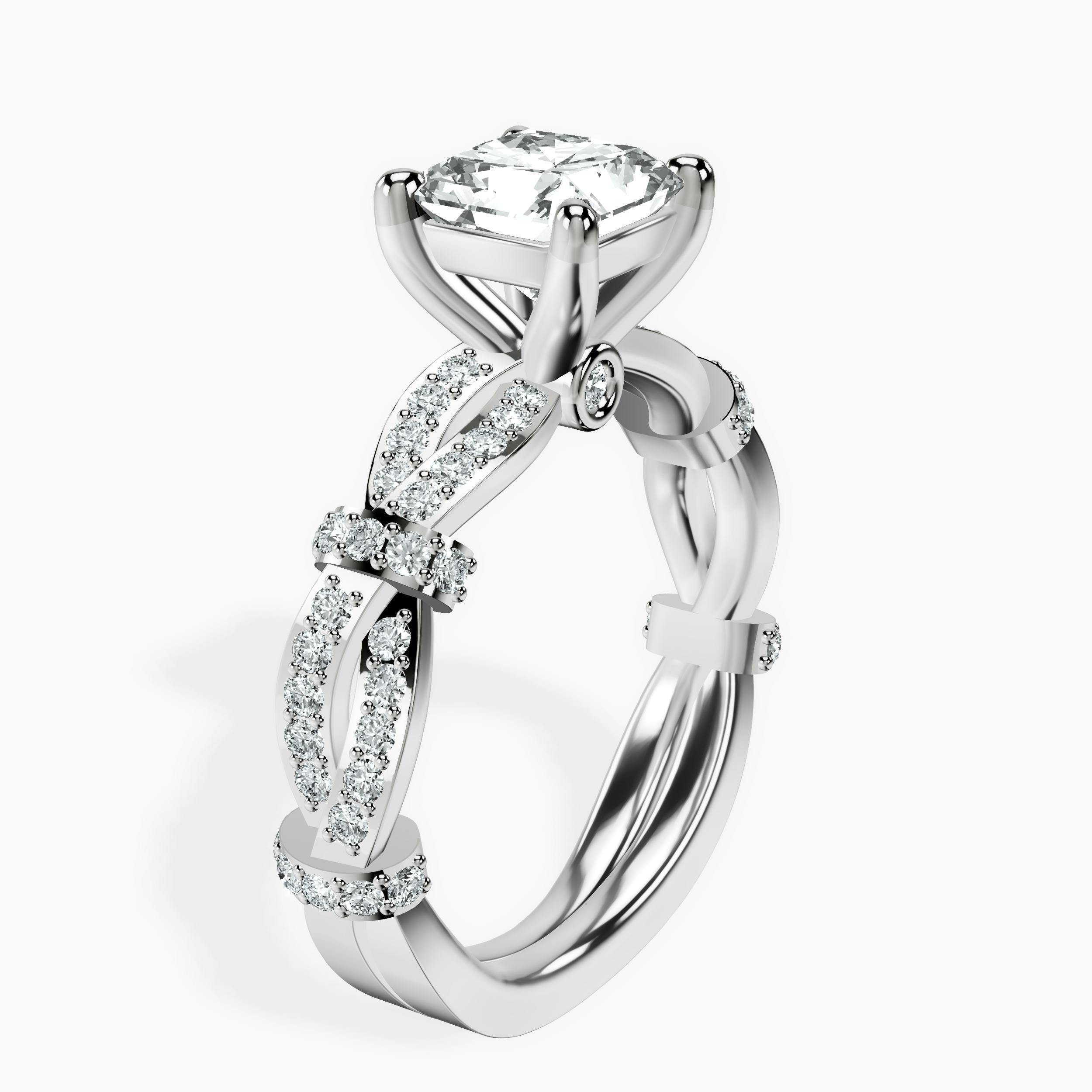 2.94 ct. radiant Charlotte Ring in 14kt white gold standing product image one