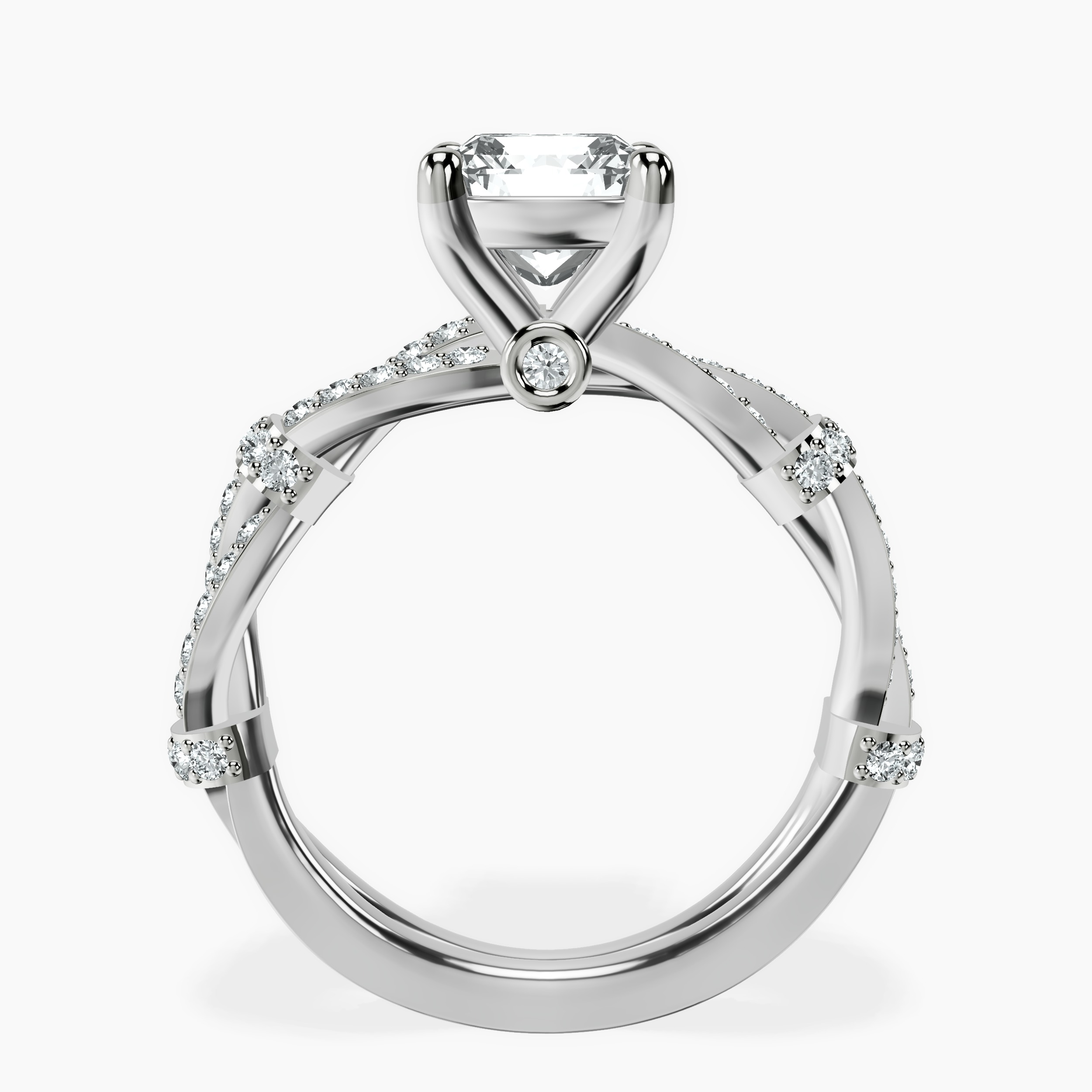 2.94 ct. radiant Charlotte Ring in 14kt white gold side right image one