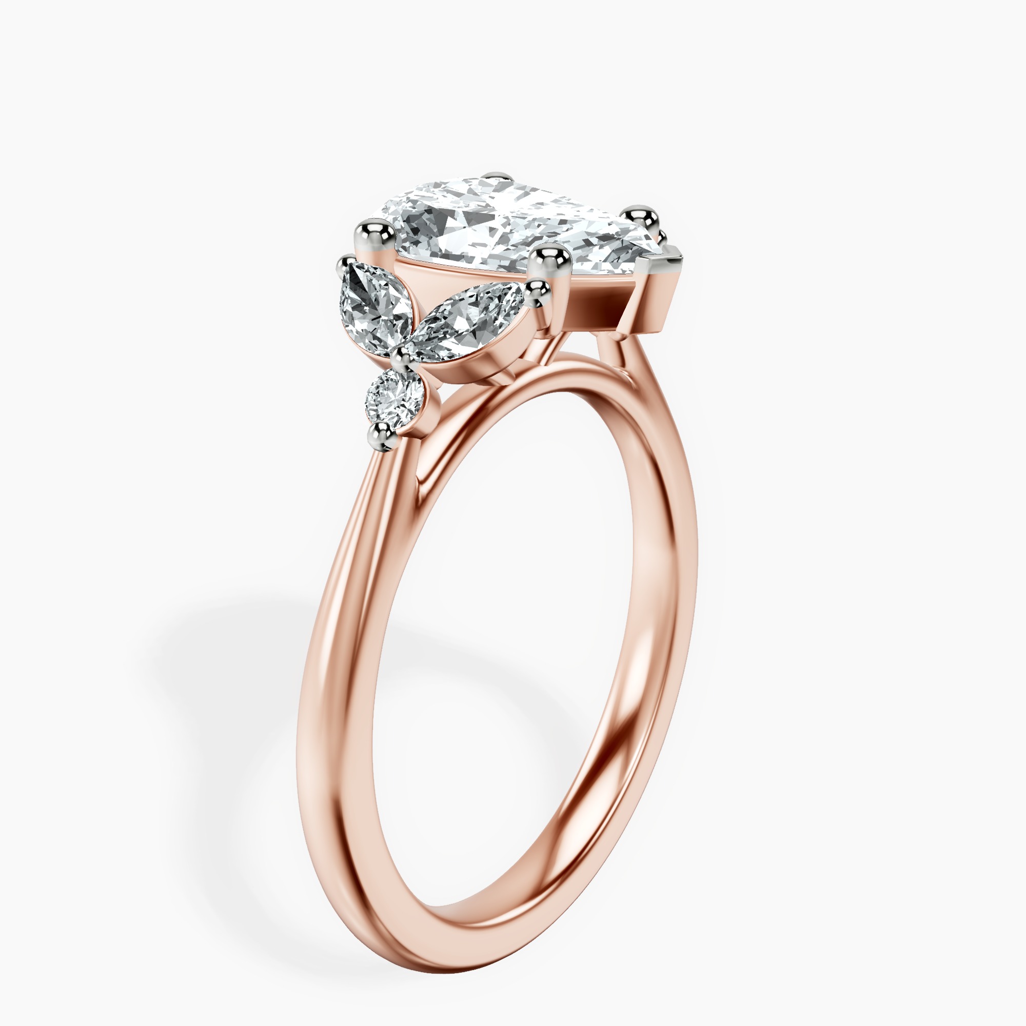1.45 ct. pear Beatrice Ring in 14kt rose gold standing product image one