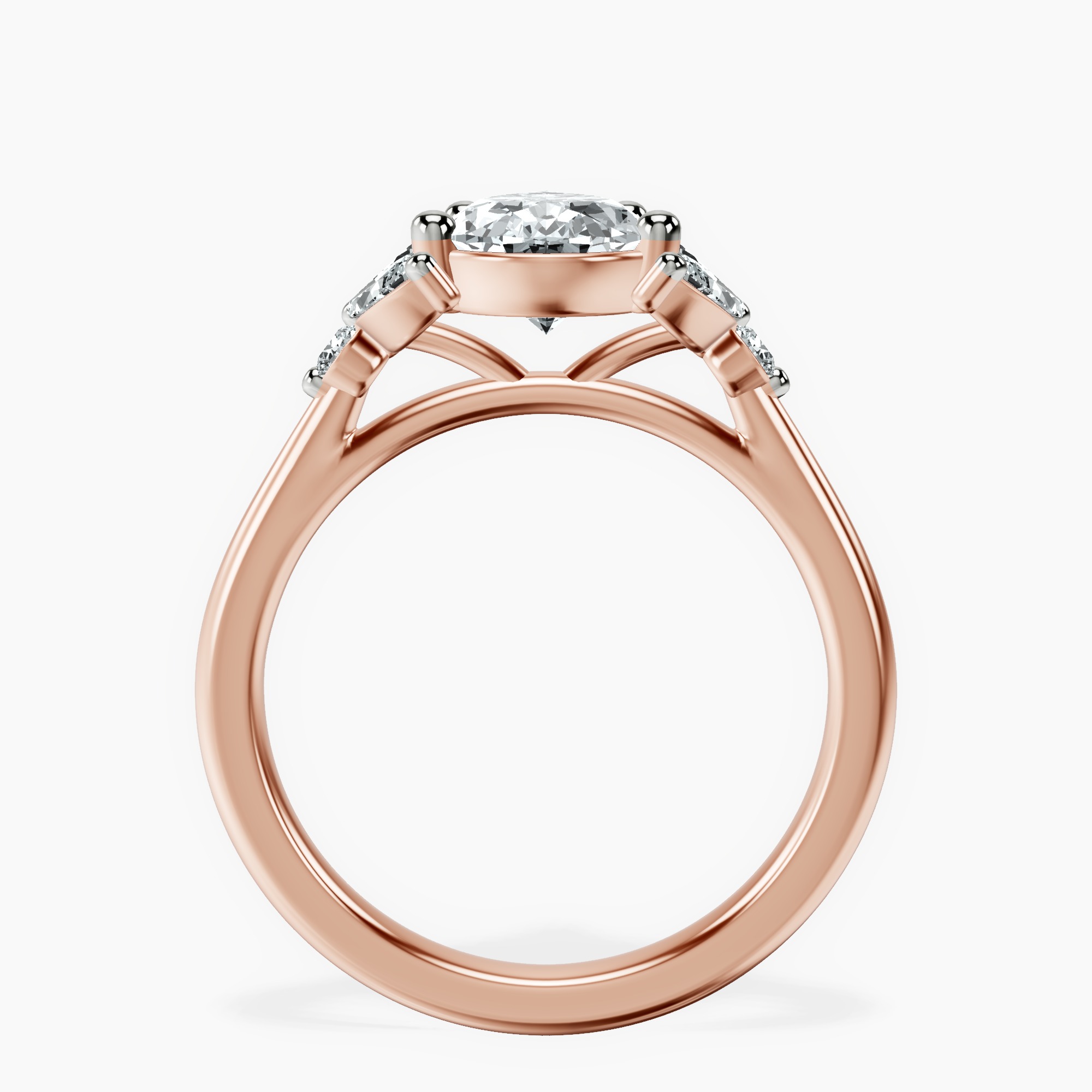 1.45 ct. pear Beatrice Ring in 14kt rose gold side right image one