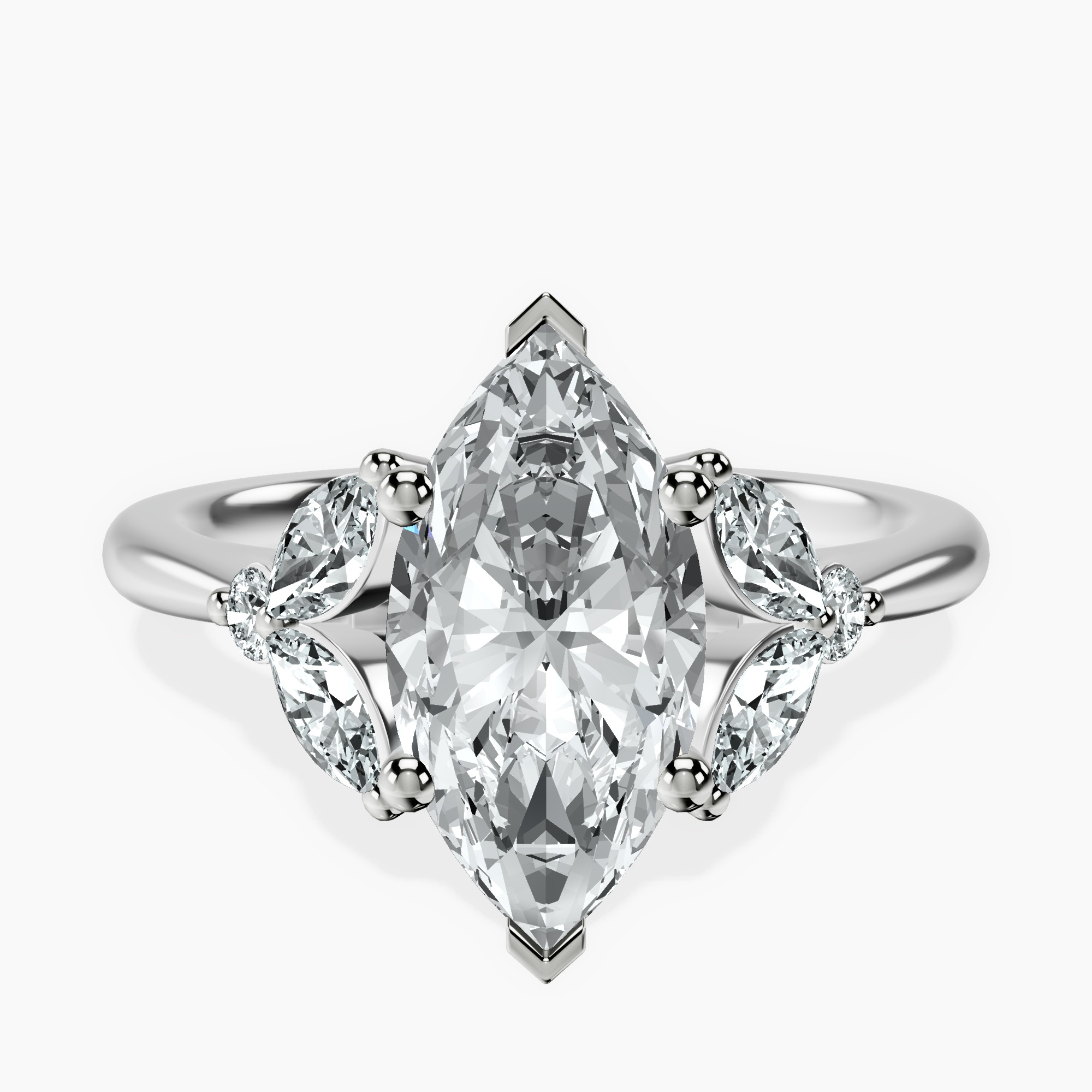 1.39 ct. marquise Beatrice Ring in 14kt white gold rtr top
