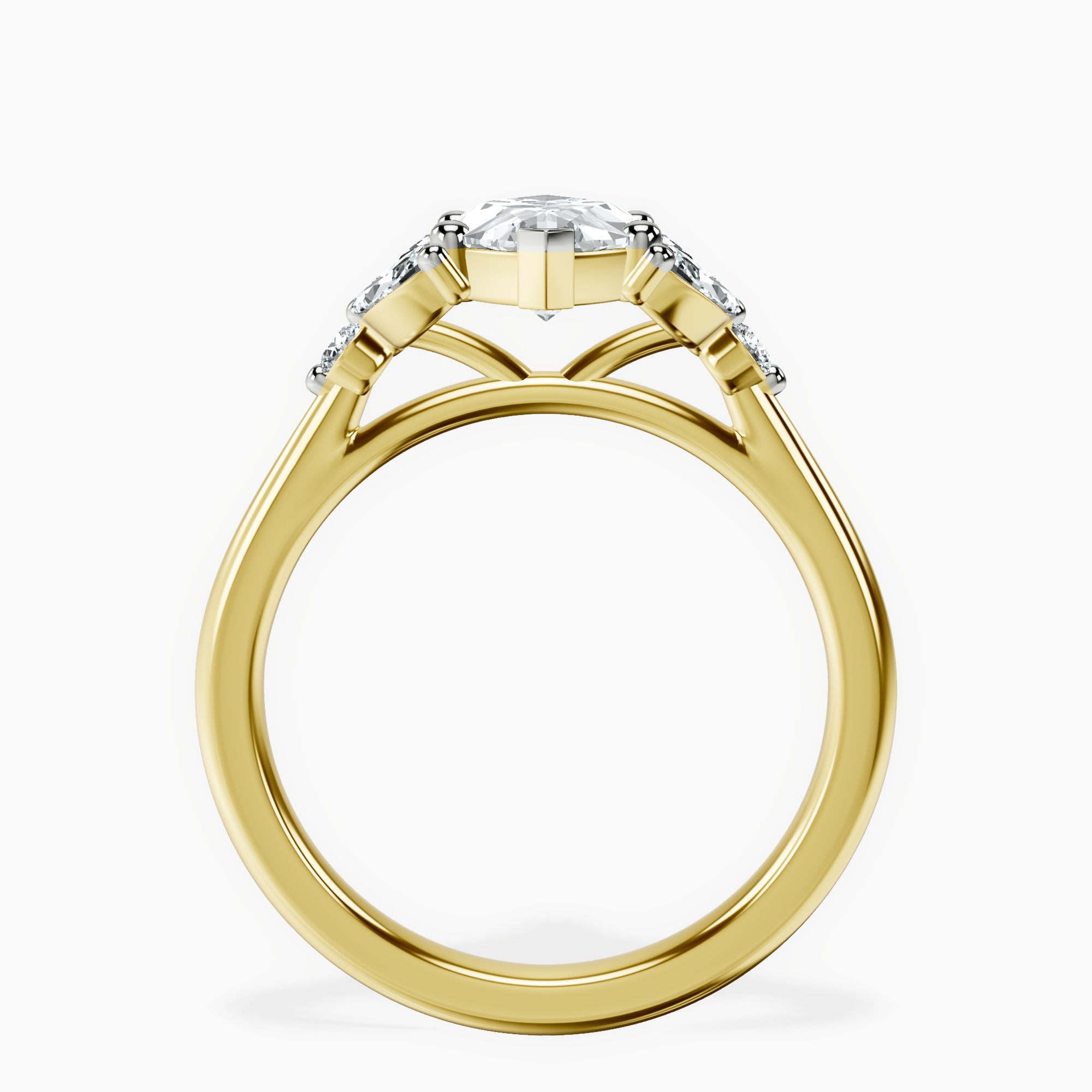 2.92 ct. marquise Beatrice Ring in 18kt yellow gold side right image one