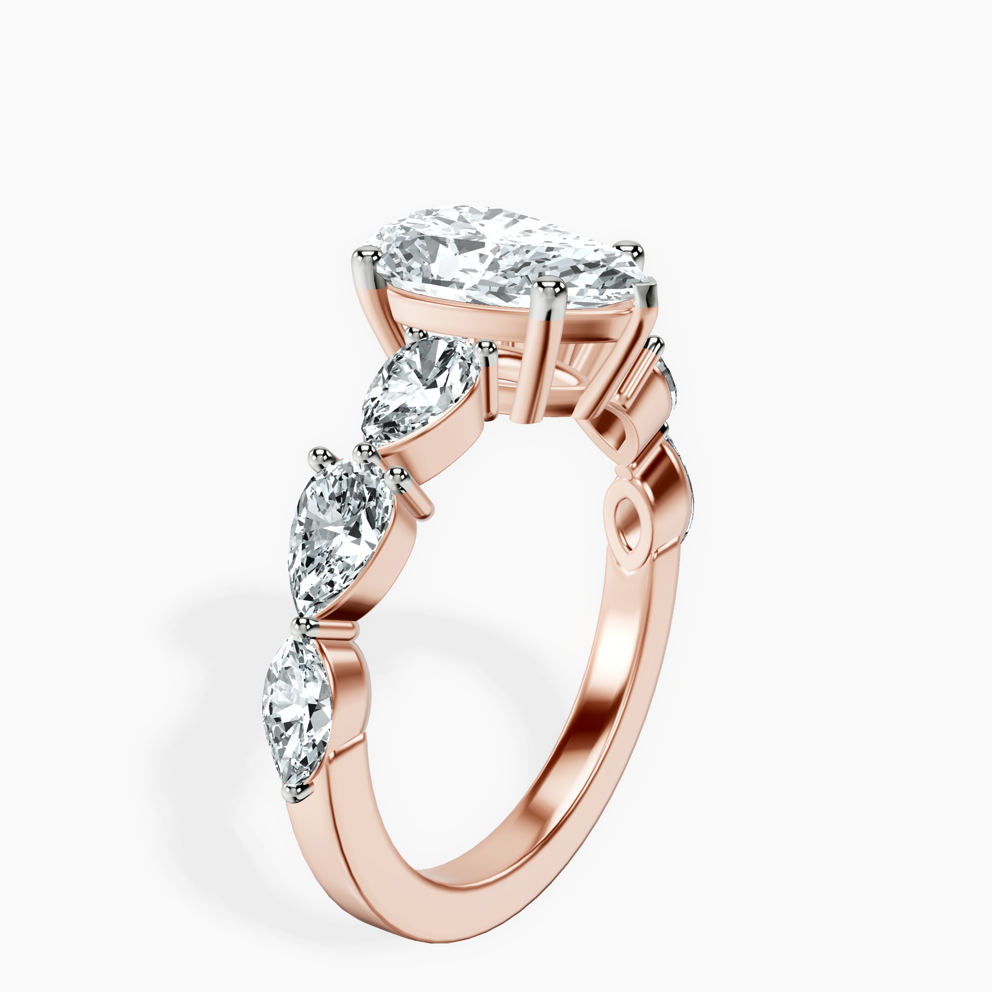 1.85 ct. pear Frances Ring in 14kt rose gold standing product image one