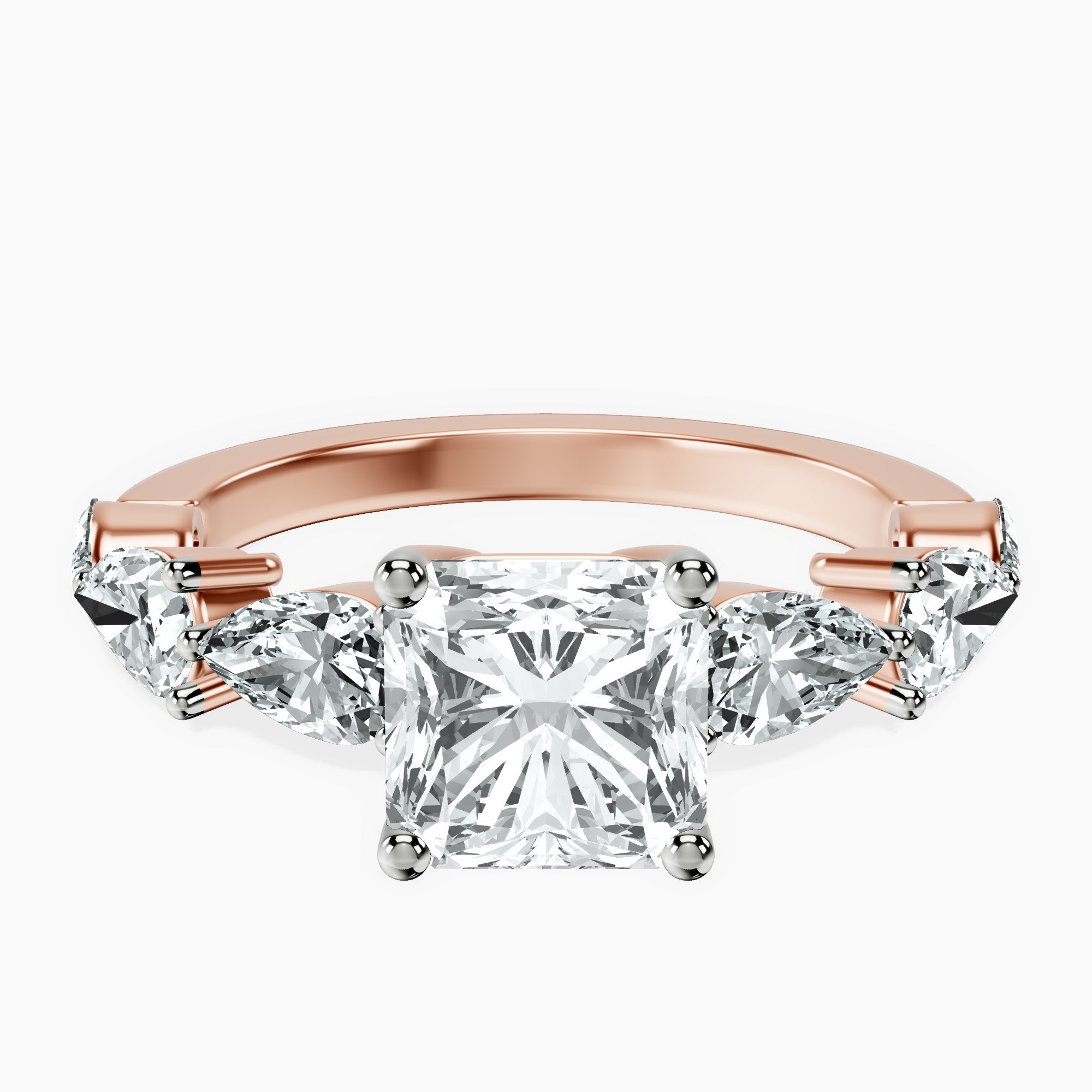 1.22 ct. radiant Frances Ring in 14kt rose gold rtr top