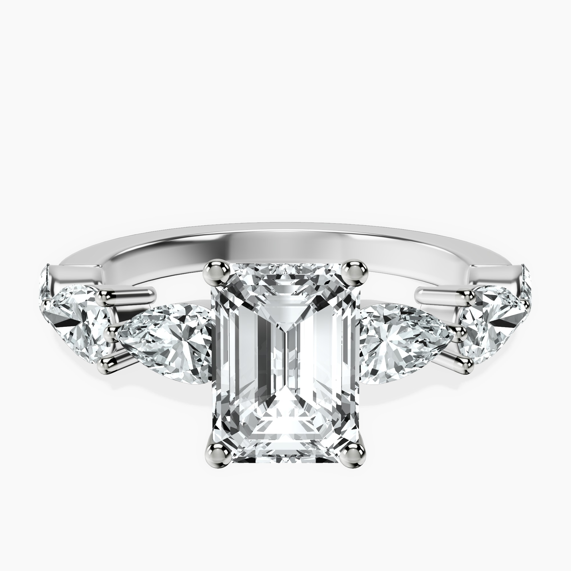 1.48 ct. emerald Frances Ring in 18kt white gold rtr top