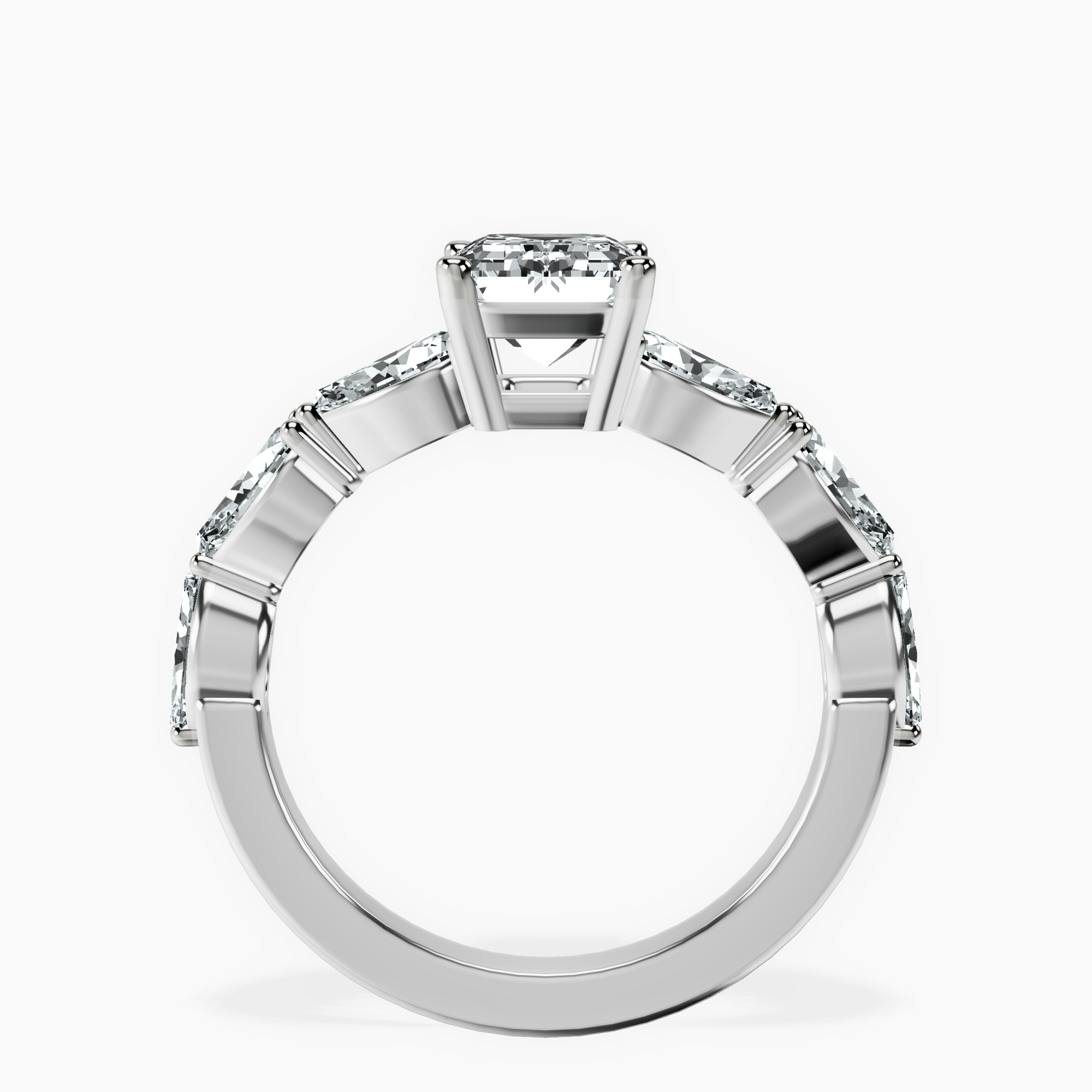 1.48 ct. emerald Frances Ring in 18kt white gold side right image one