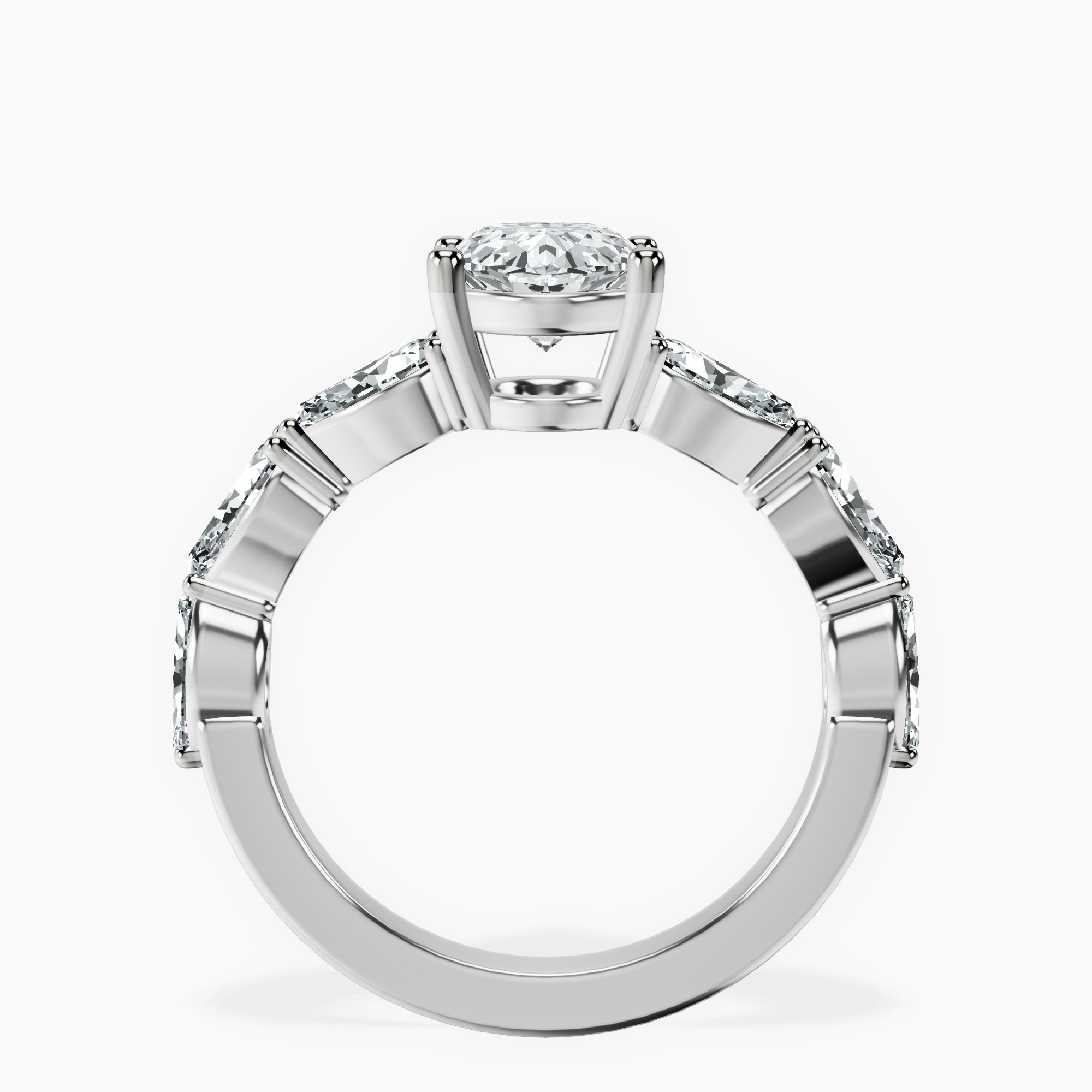 2.44 ct. oval Frances Ring in 14kt white gold side right image one