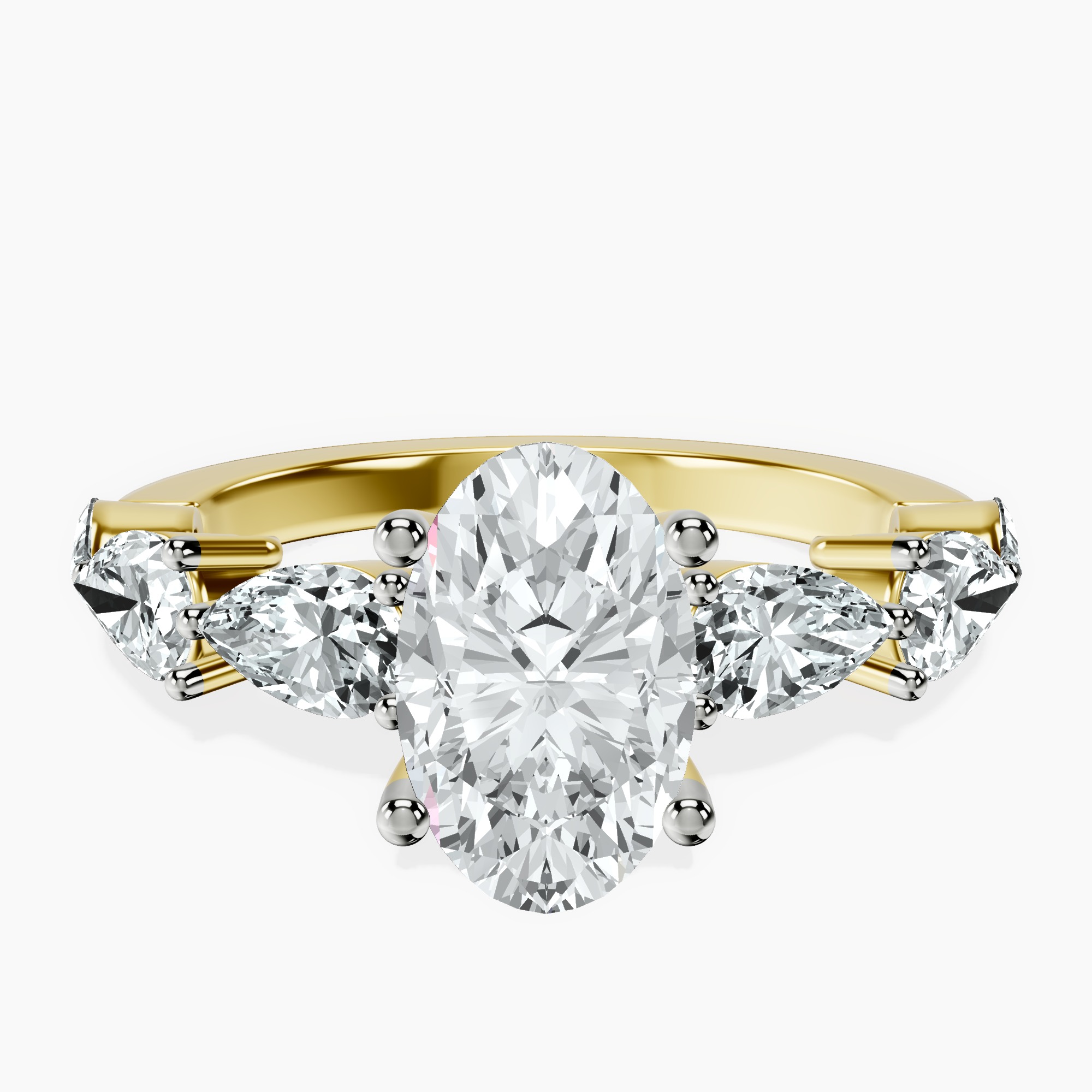 2.40 ct. oval Frances Ring in 10kt yellow gold rtr top