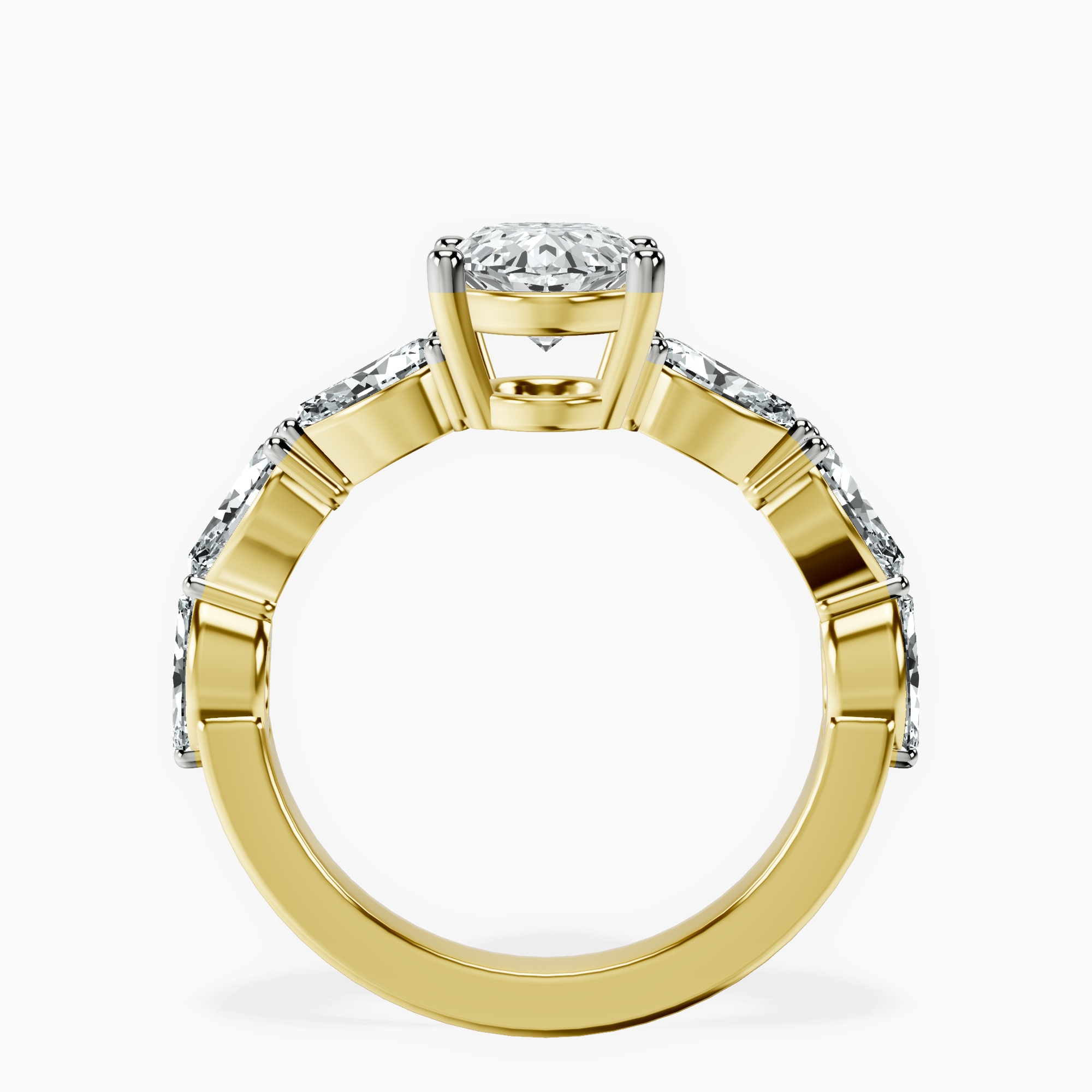 2.40 ct. oval Frances Ring in 10kt yellow gold side right image one