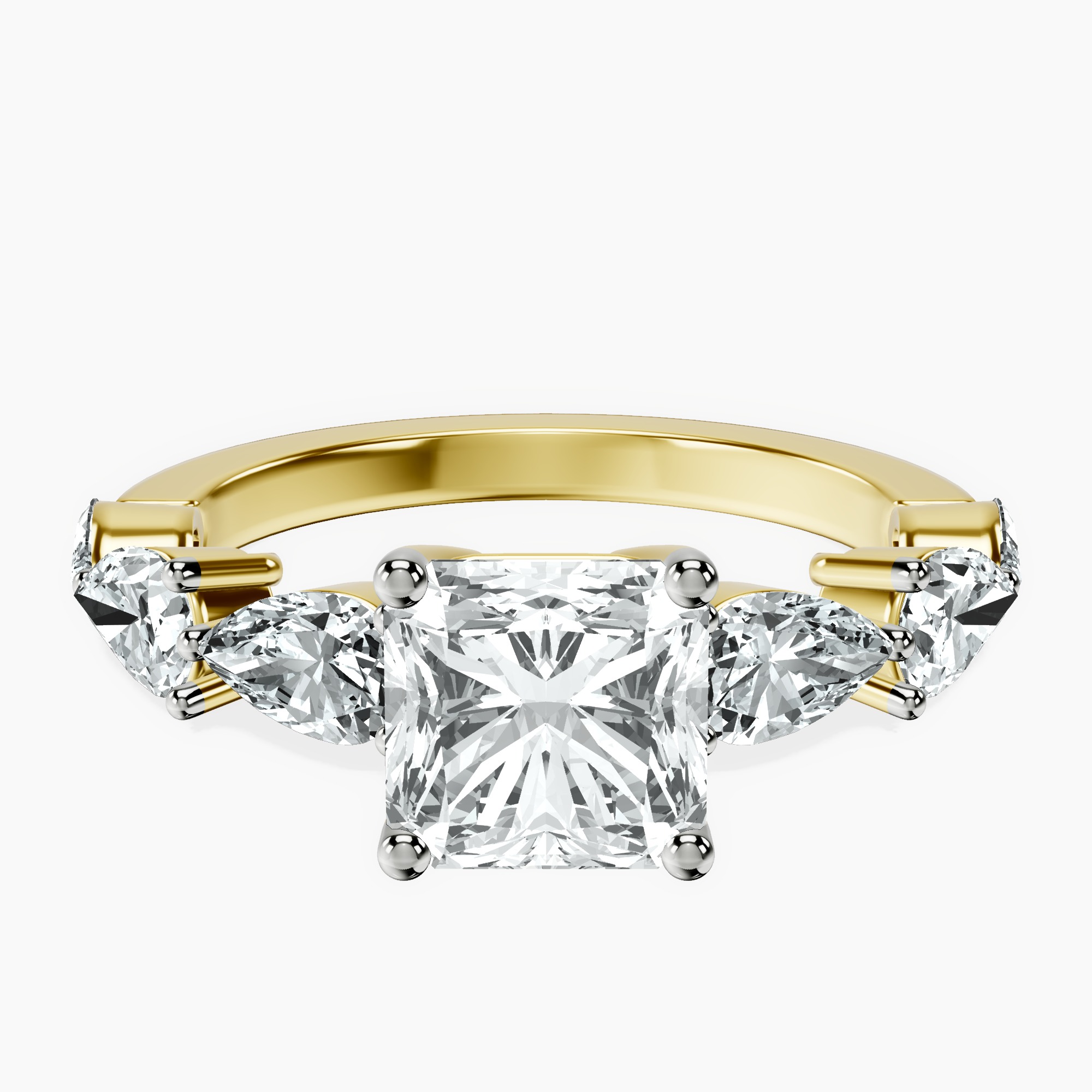 1.43 ct. radiant Frances Ring in 18kt yellow gold rtr top