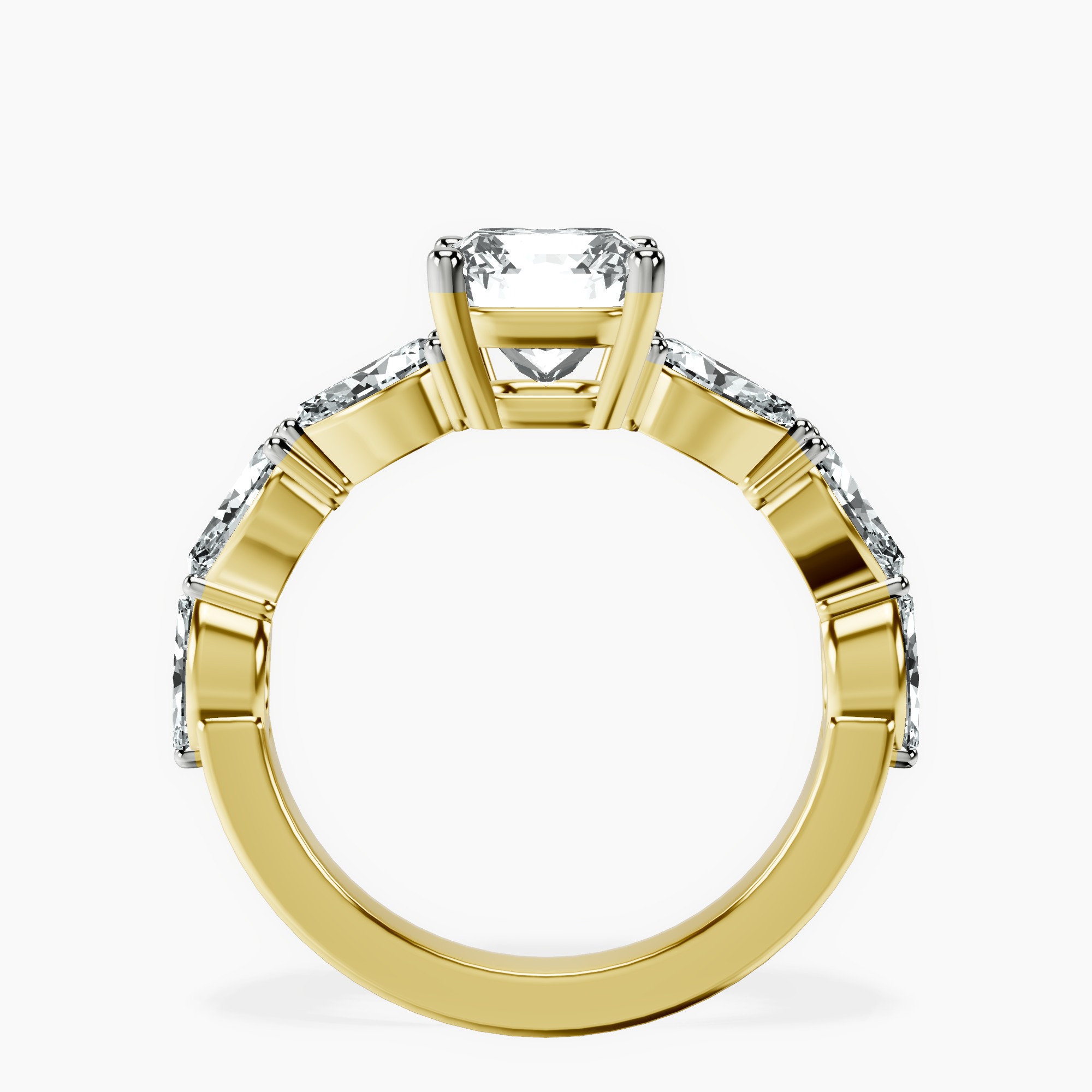 1.43 ct. radiant Frances Ring in 18kt yellow gold side right image one