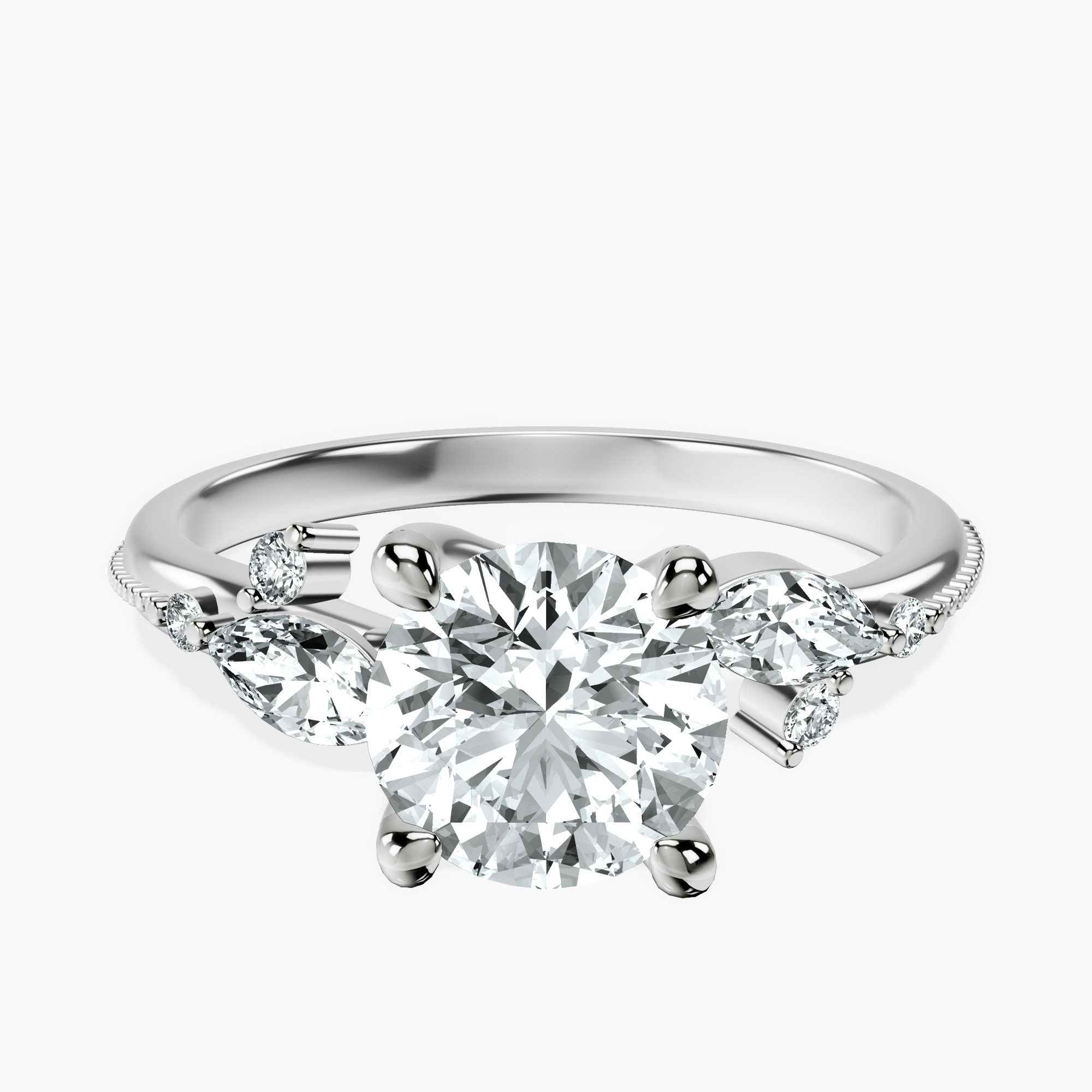 1.39 ct. round Emmeline Ring in 10kt white gold rtr top