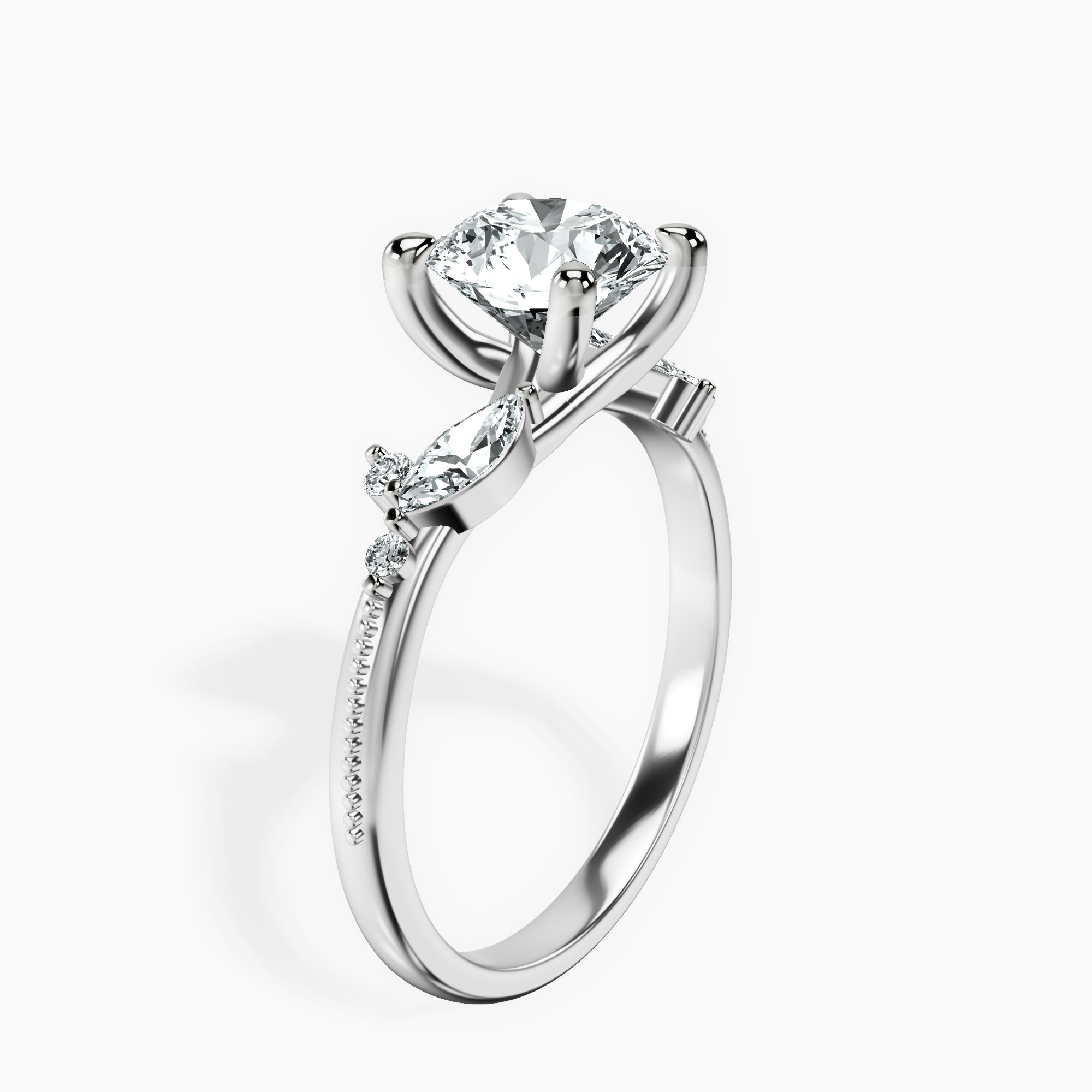 1.39 ct. round Emmeline Ring in 10kt white gold standing product image one