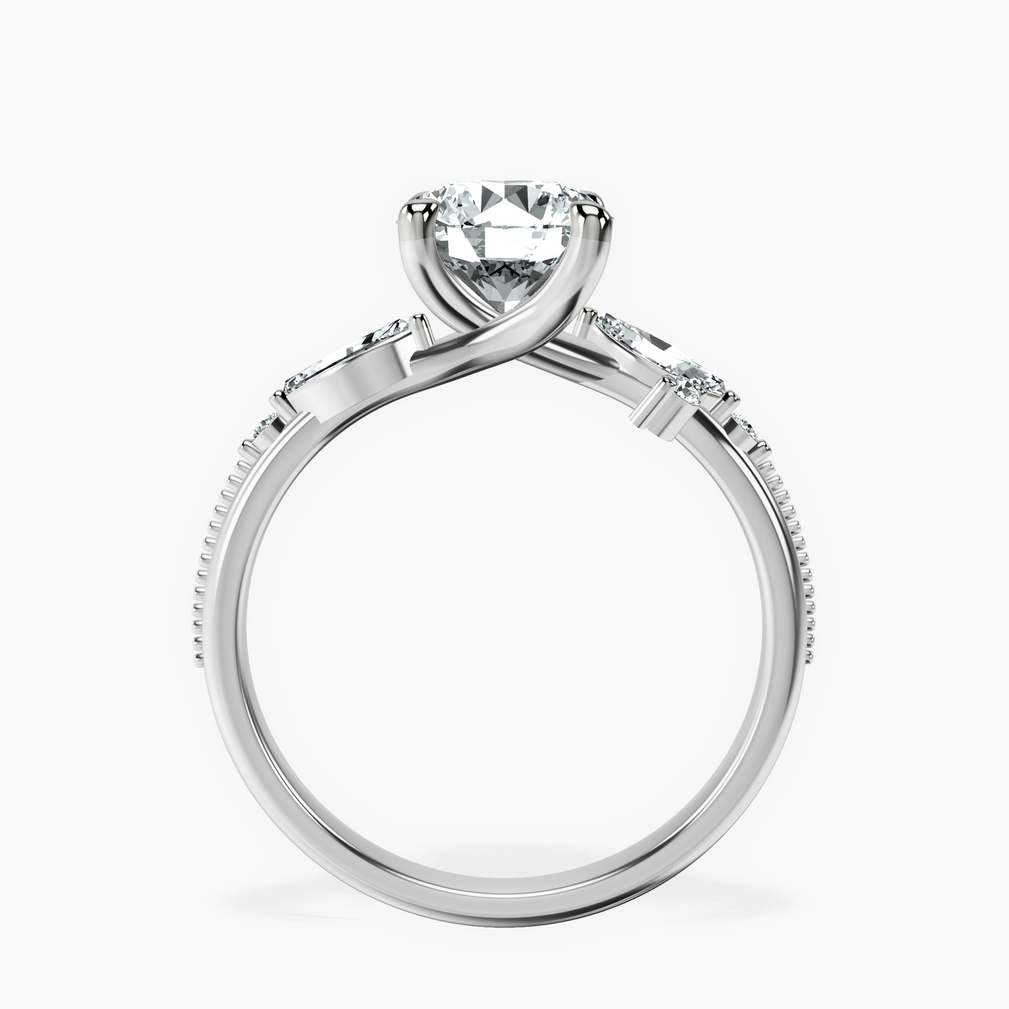 1.39 ct. round Emmeline Ring in 10kt white gold side right image one
