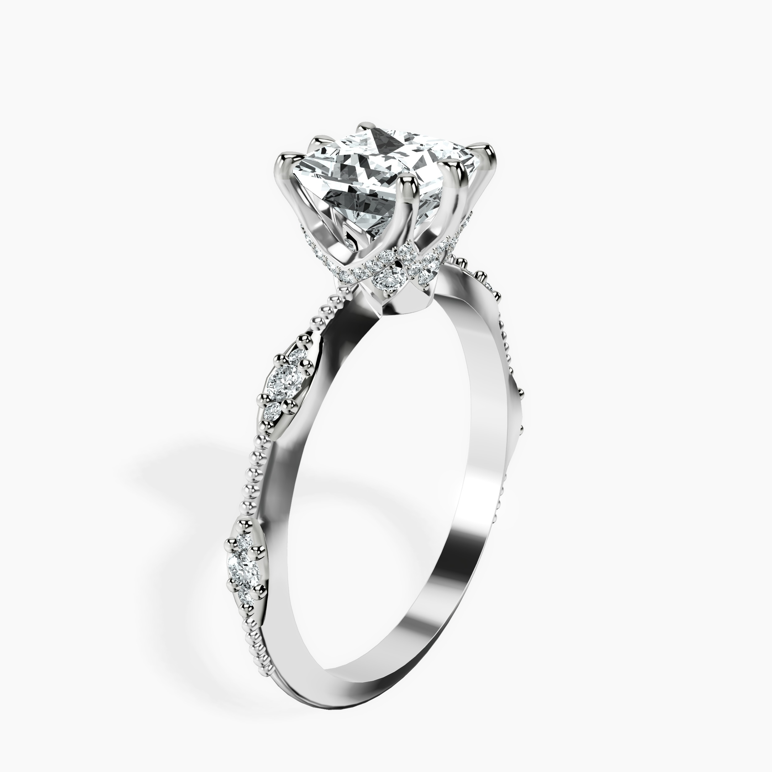 3.06 ct. princess Theodora Ring in 10kt white gold standing product image one