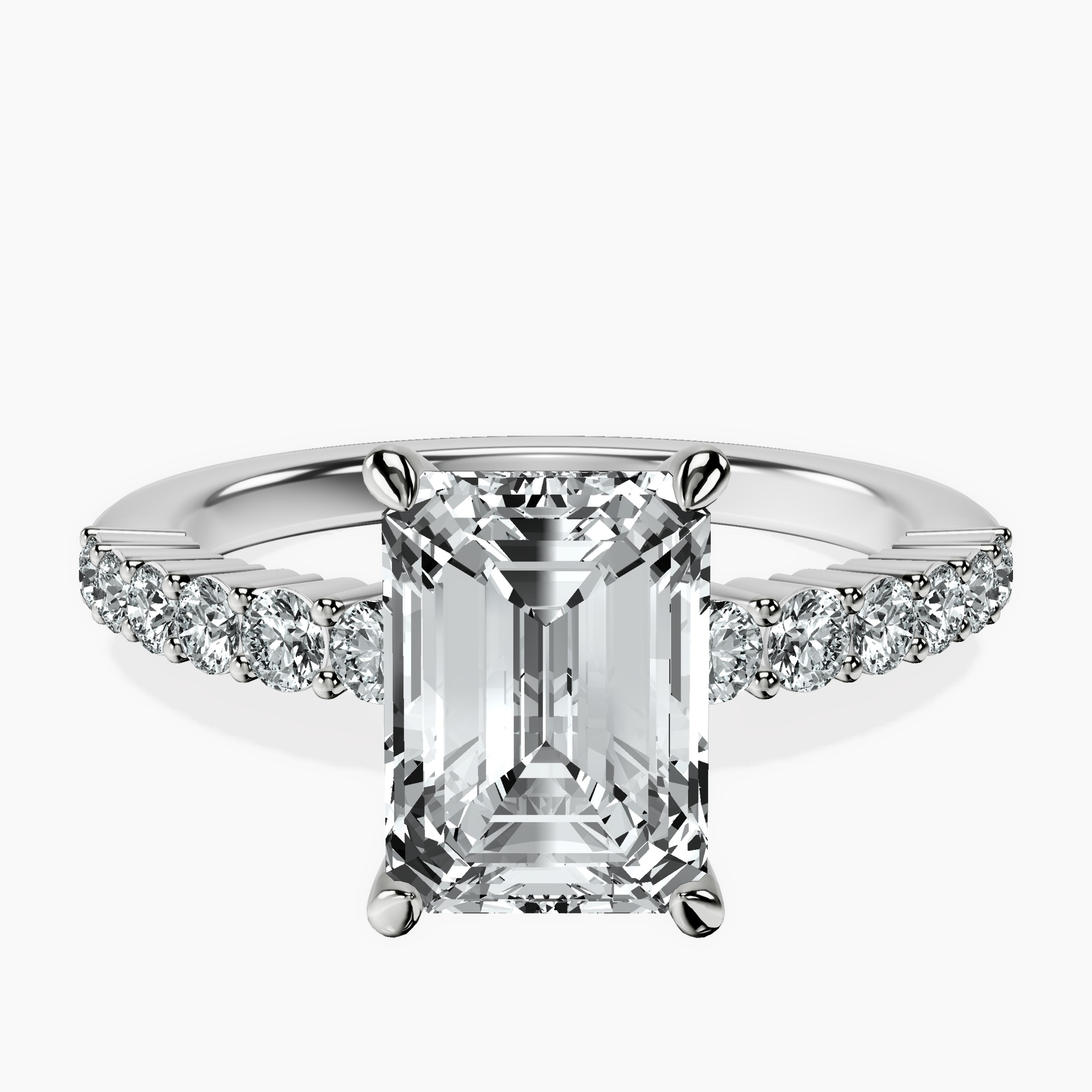 2.16 ct. emerald Lottie Ring in 10kt white gold rtr top