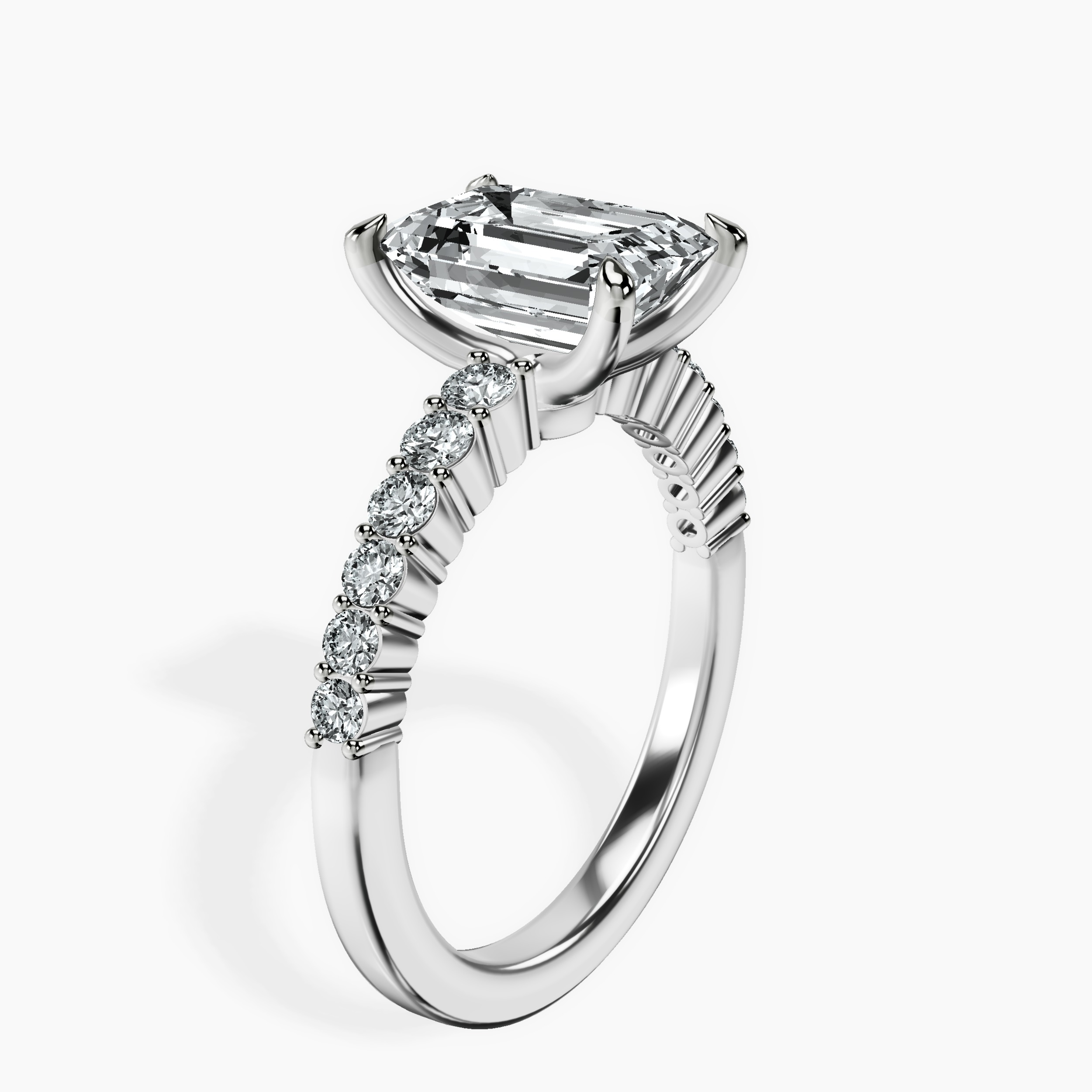 2.16 ct. emerald Lottie Ring in 10kt white gold standing product image one