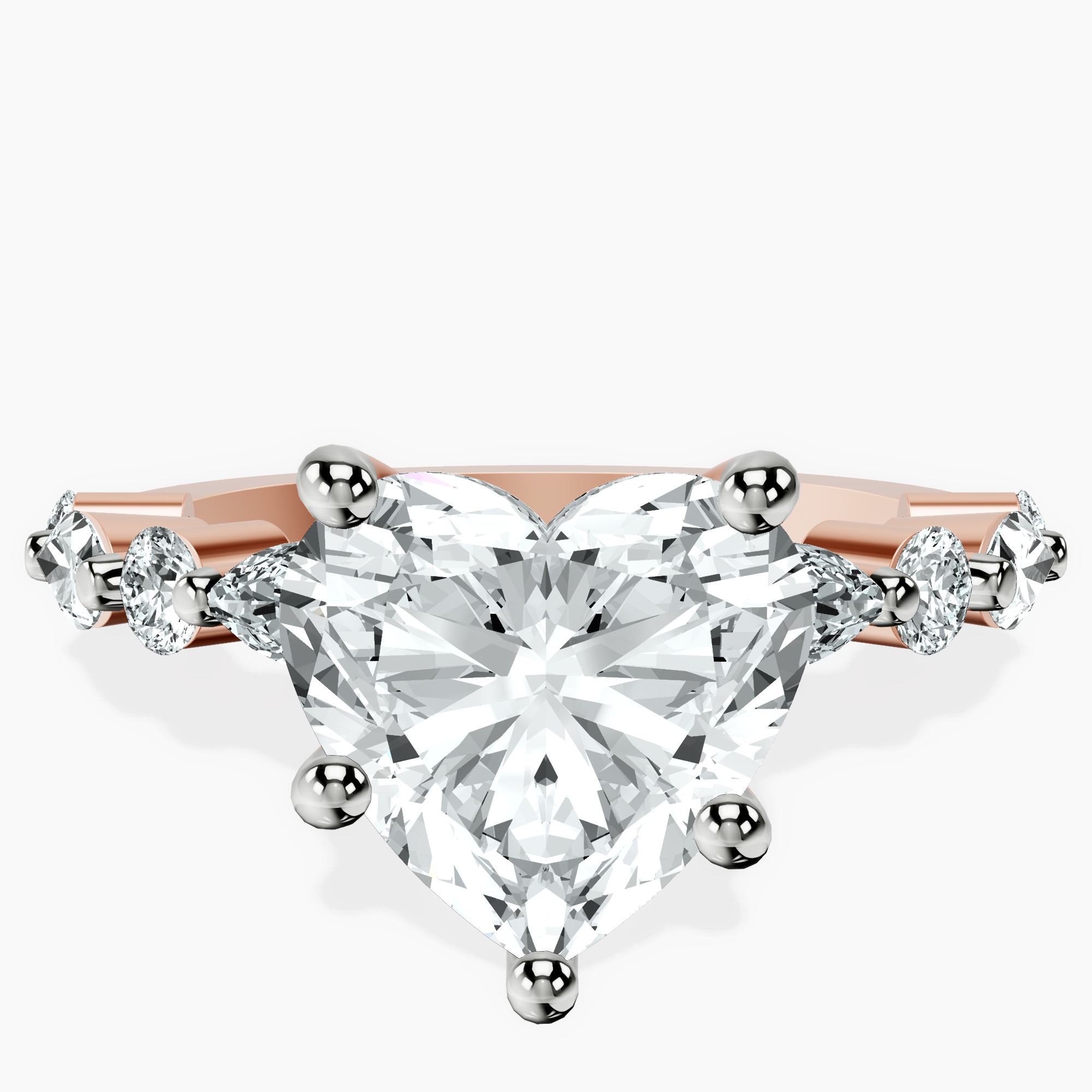 10kt Rose Gold Pamela Eternity Side Stone Lab Diamond Ring front image