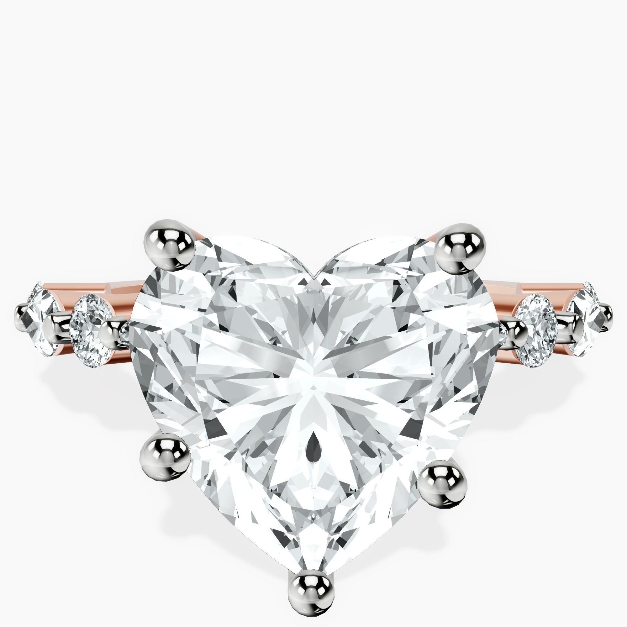 10kt Rose Gold Pamela Eternity Side Stone Lab Diamond Ring front image