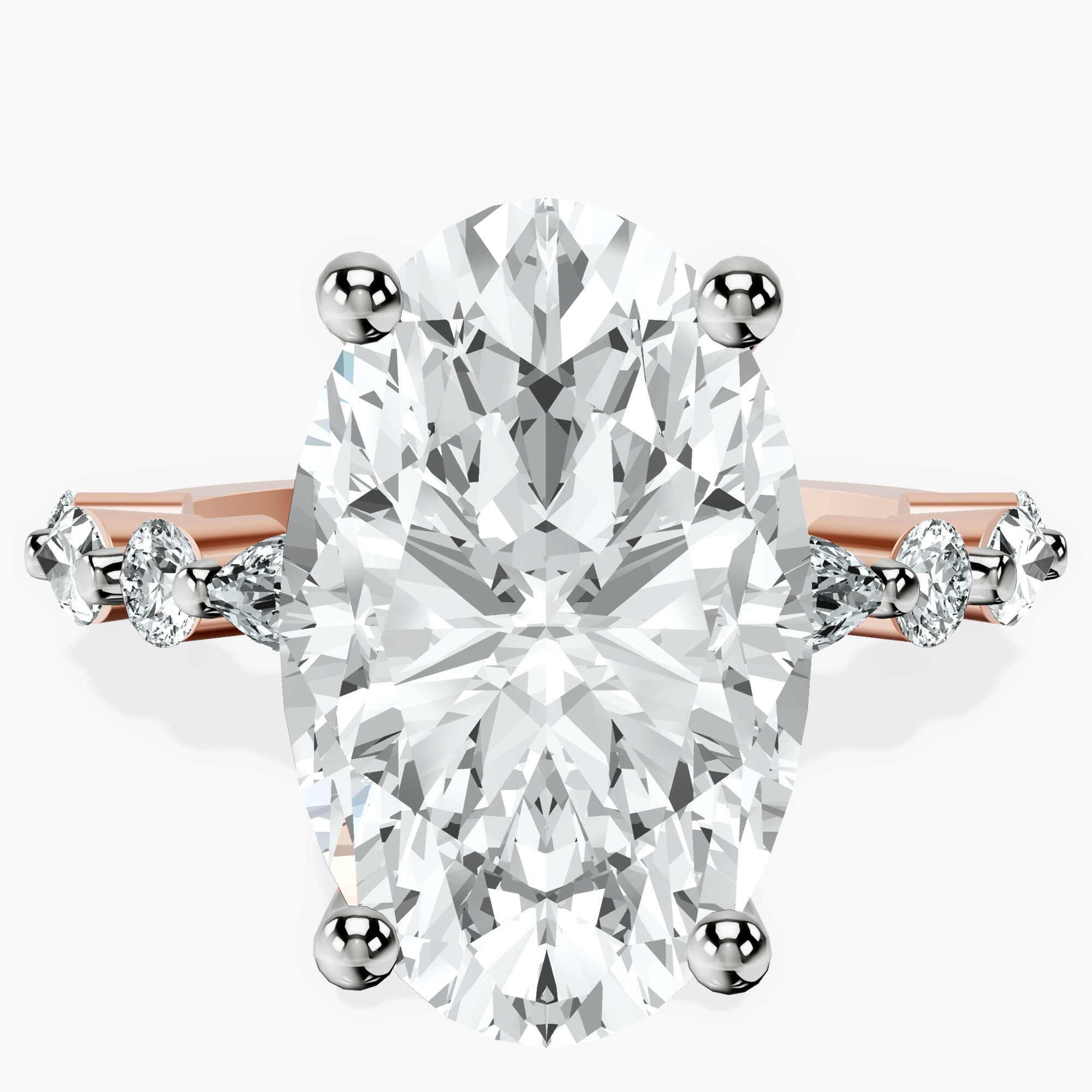 10kt Rose Gold Pamela Eternity Side Stone Lab Diamond Ring front image