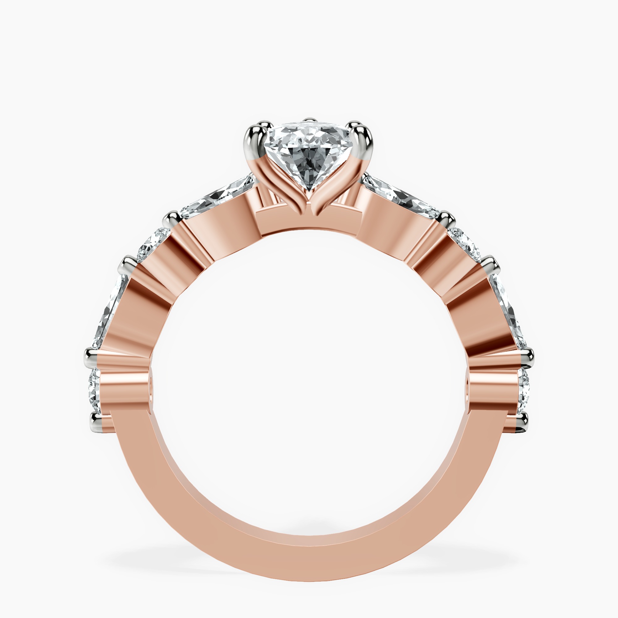 1.85 ct. pear Pamela Ring in 18kt rose gold side right image one