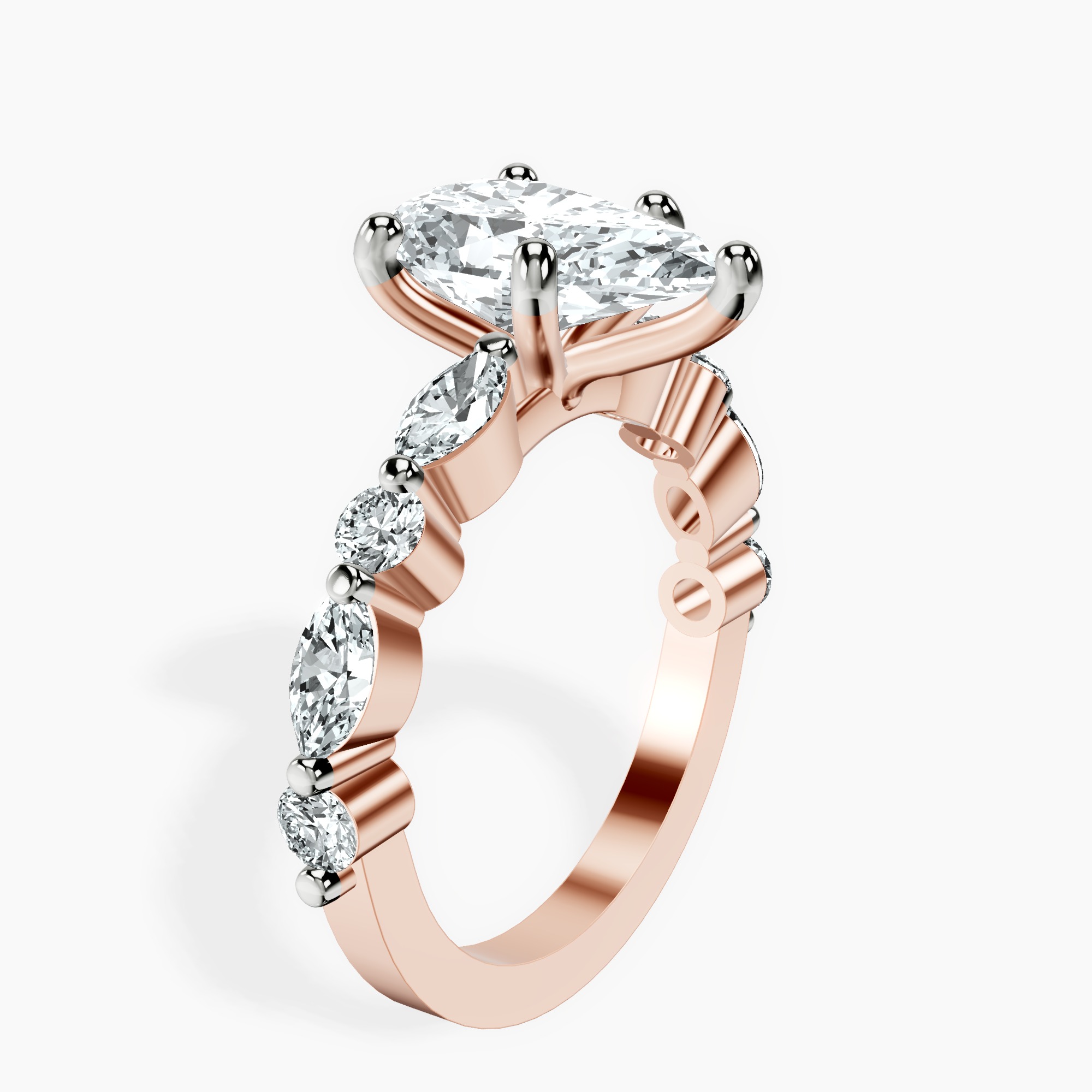 2.96 ct. pear Pamela Ring in 10kt rose gold standing product image one