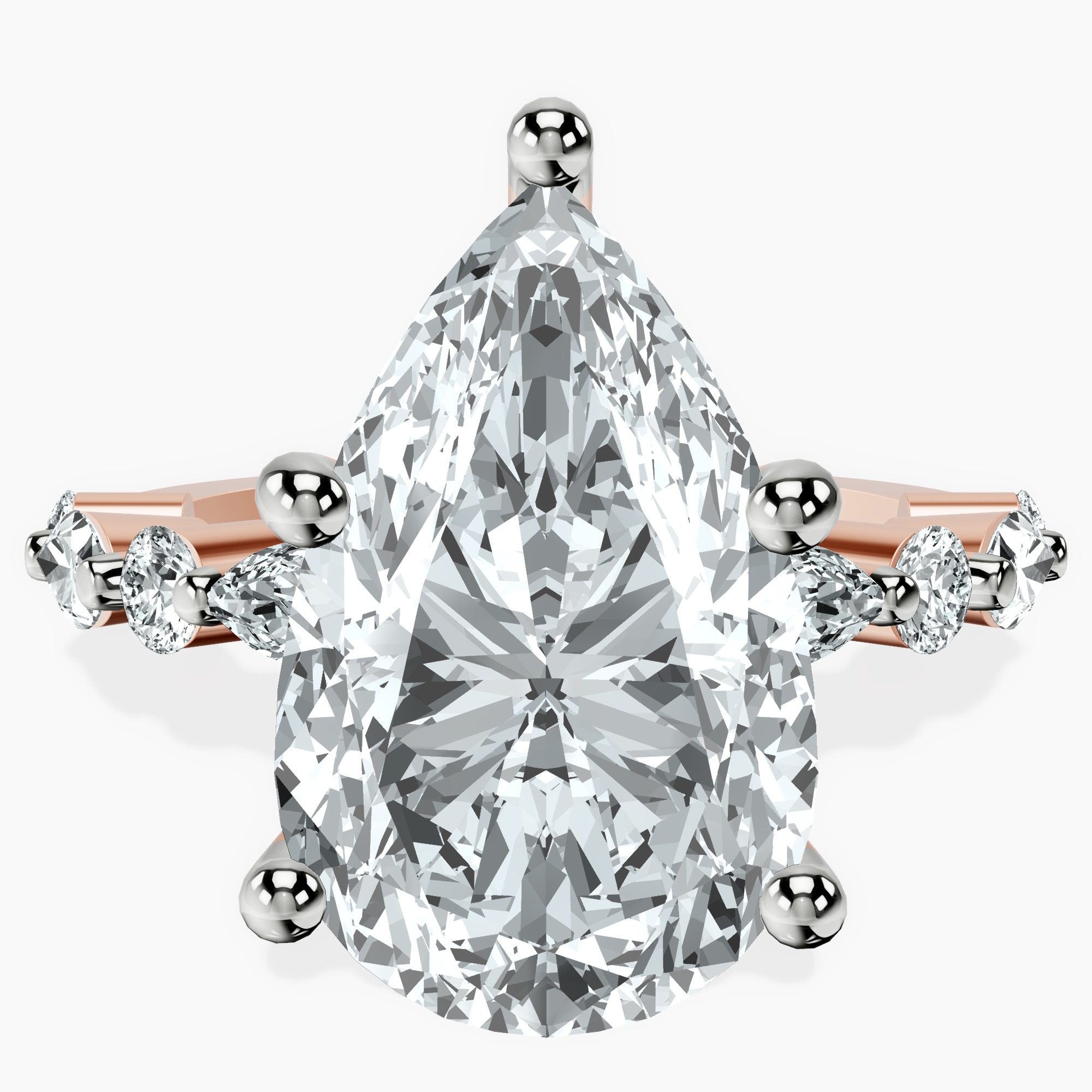 14kt Rose Gold Pamela Eternity Side Stone Lab Diamond Ring front image