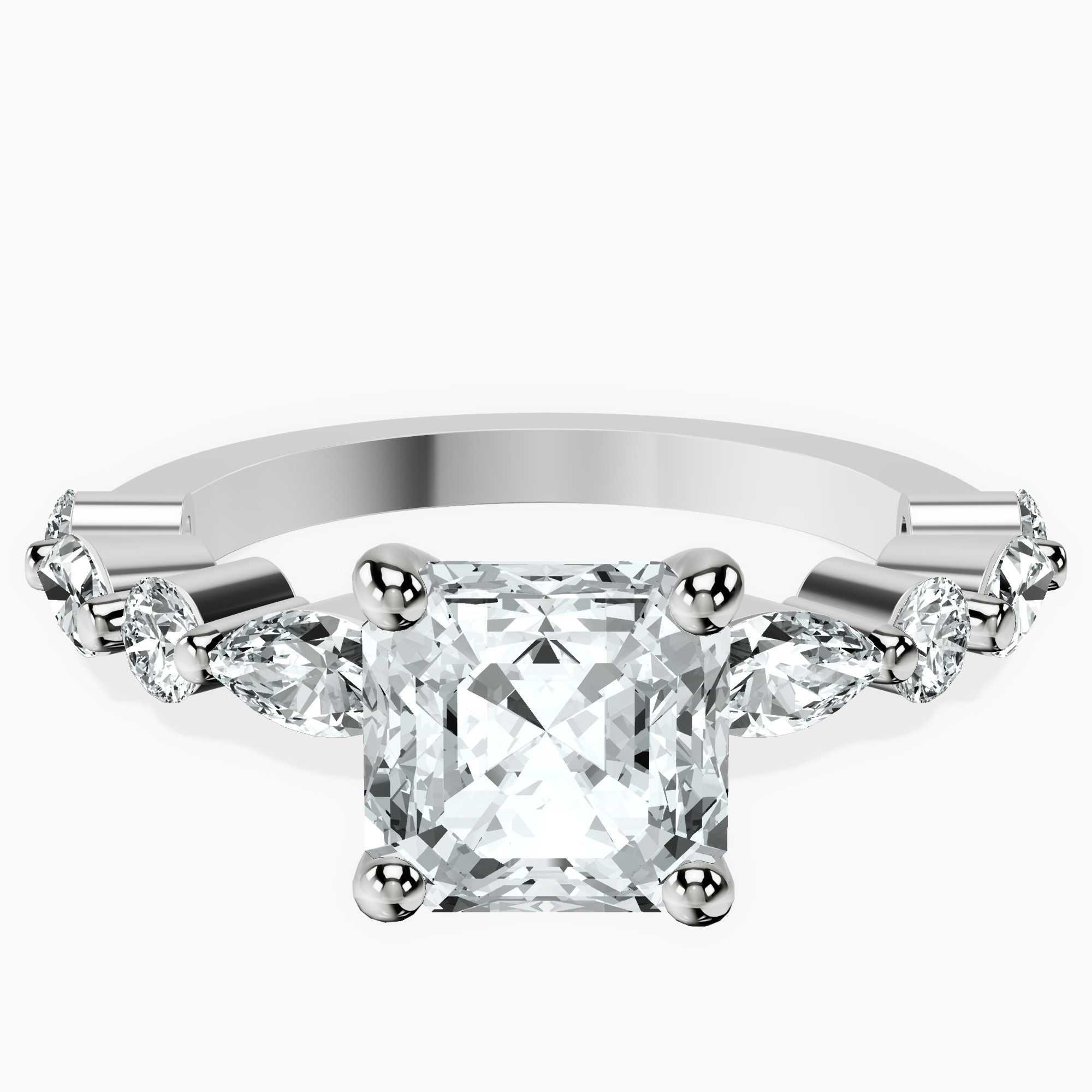 Platinum Pamela Eternity Side Stone Lab Diamond Ring front image