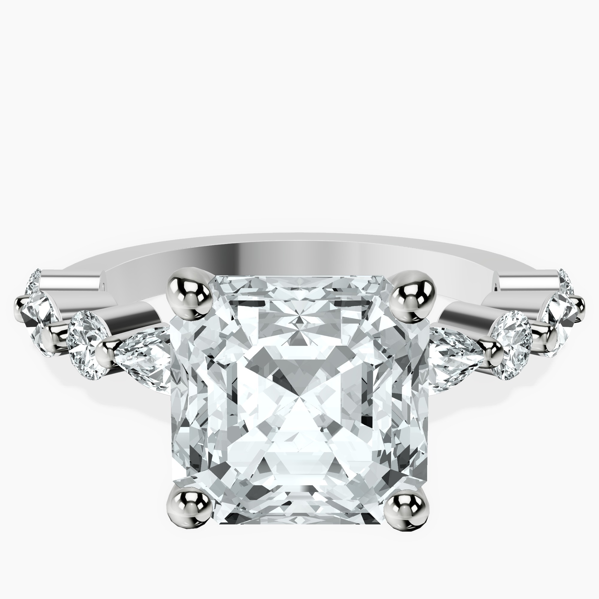 Platinum Pamela Eternity Side Stone Lab Diamond Ring front image