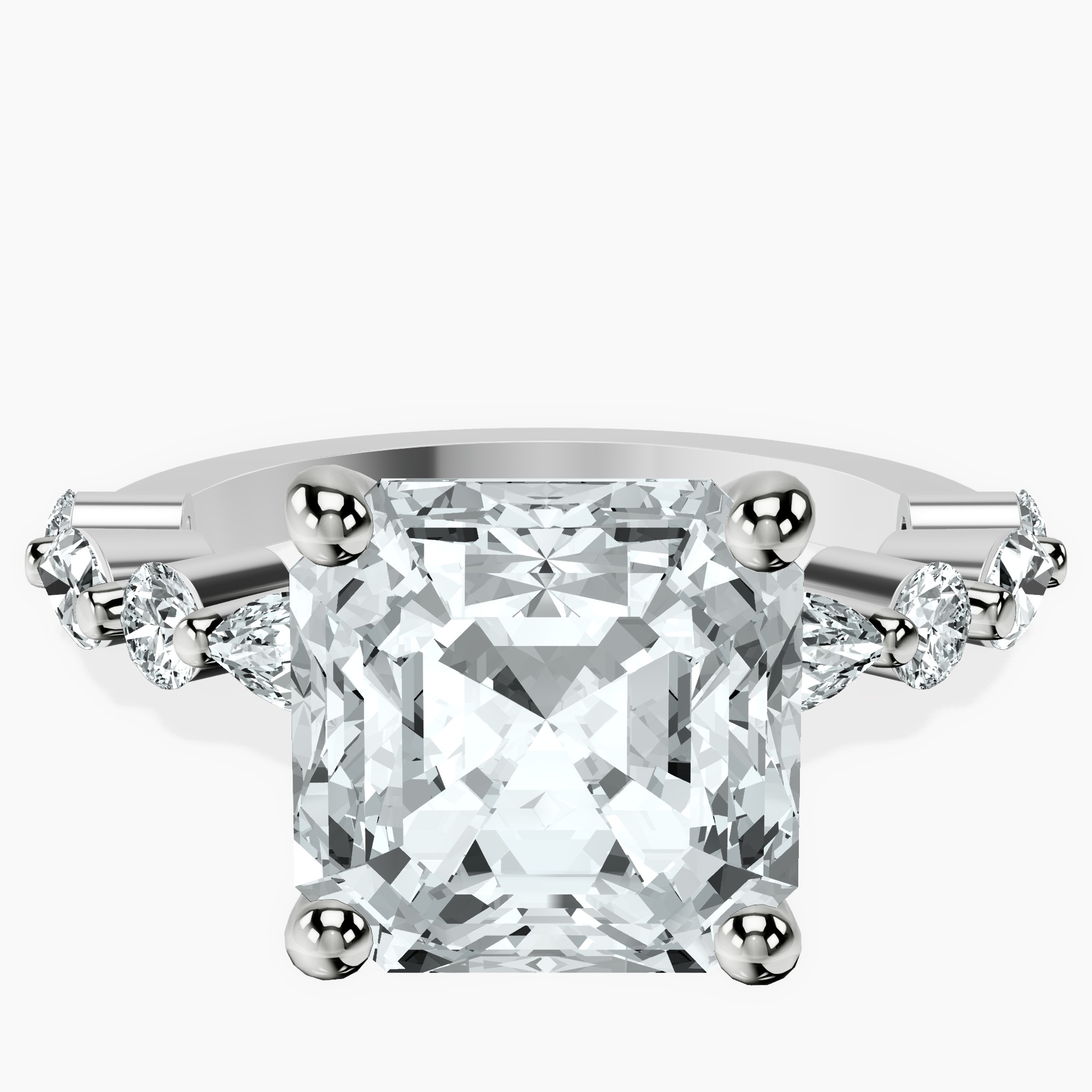 Platinum Pamela Eternity Side Stone Lab Diamond Ring front image
