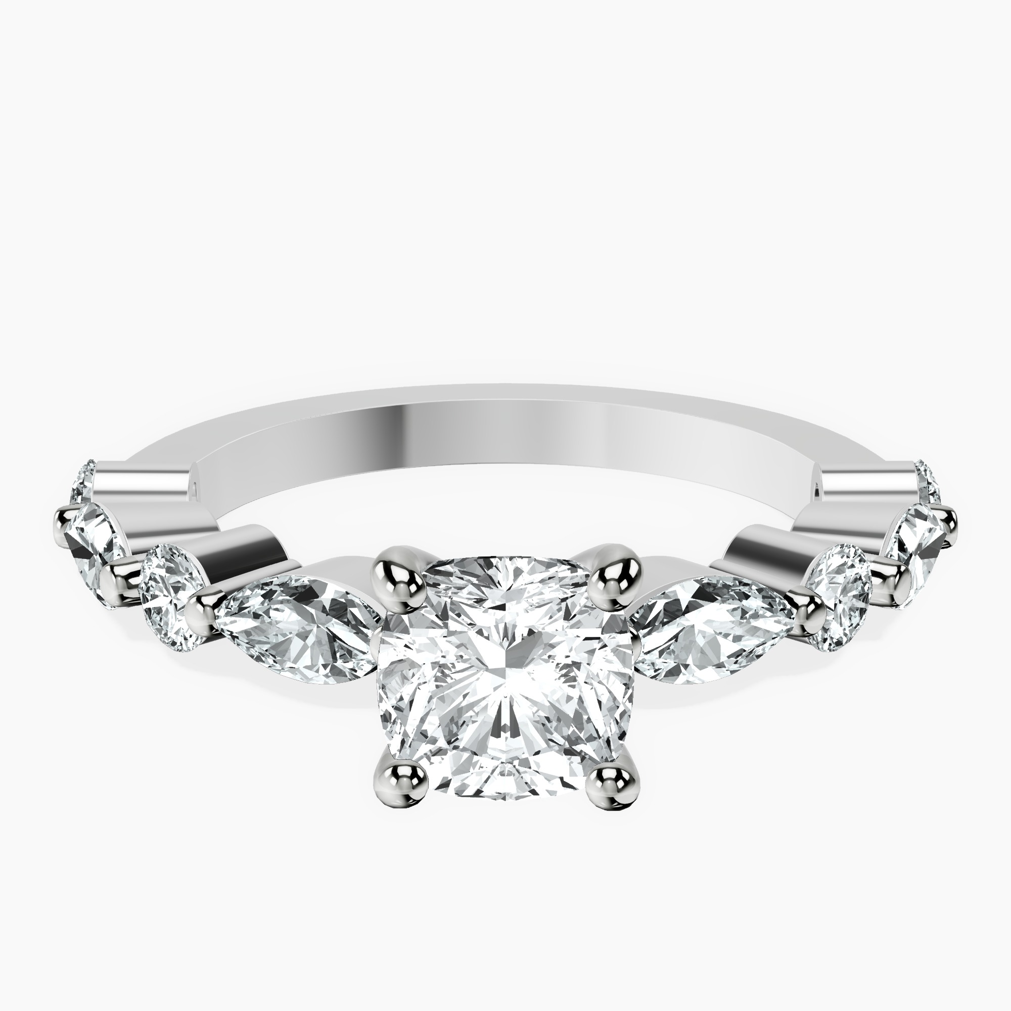 Platinum Pamela Eternity Side Stone Lab Diamond Ring front image