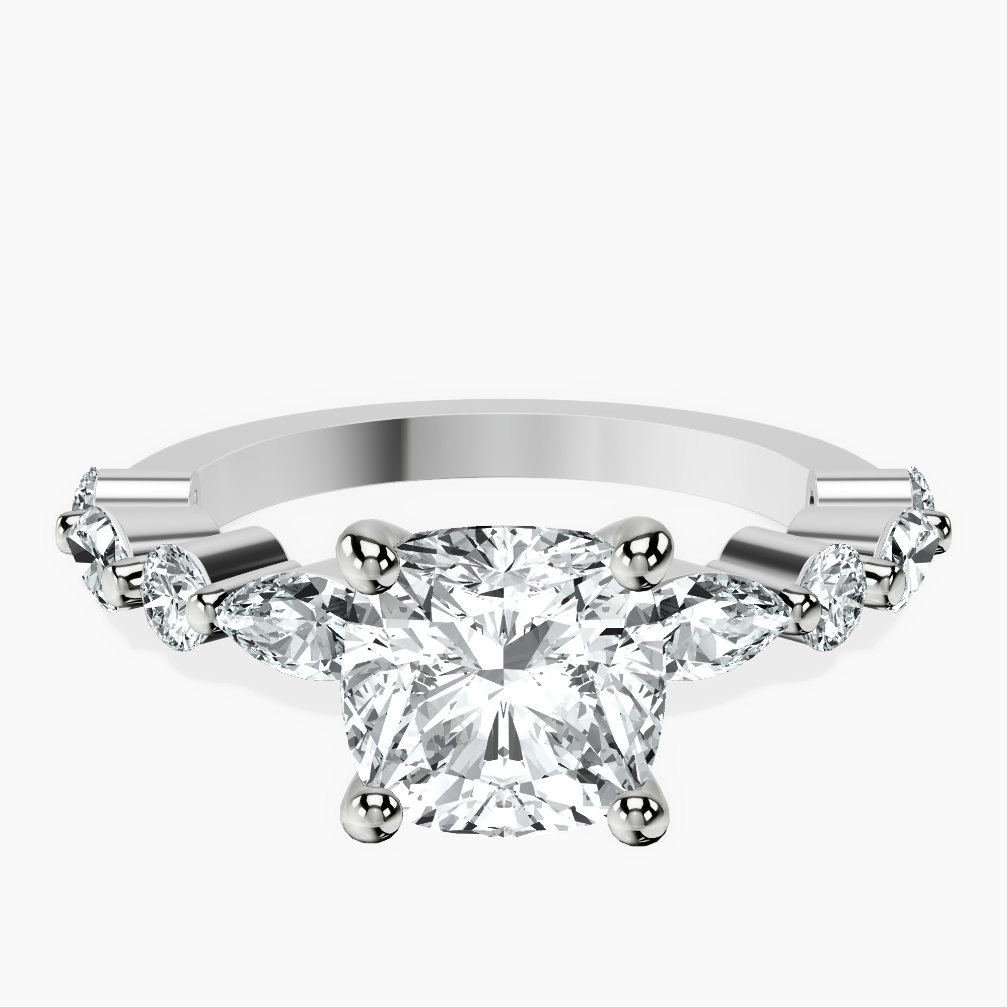 Platinum Pamela Eternity Side Stone Lab Diamond Ring front image