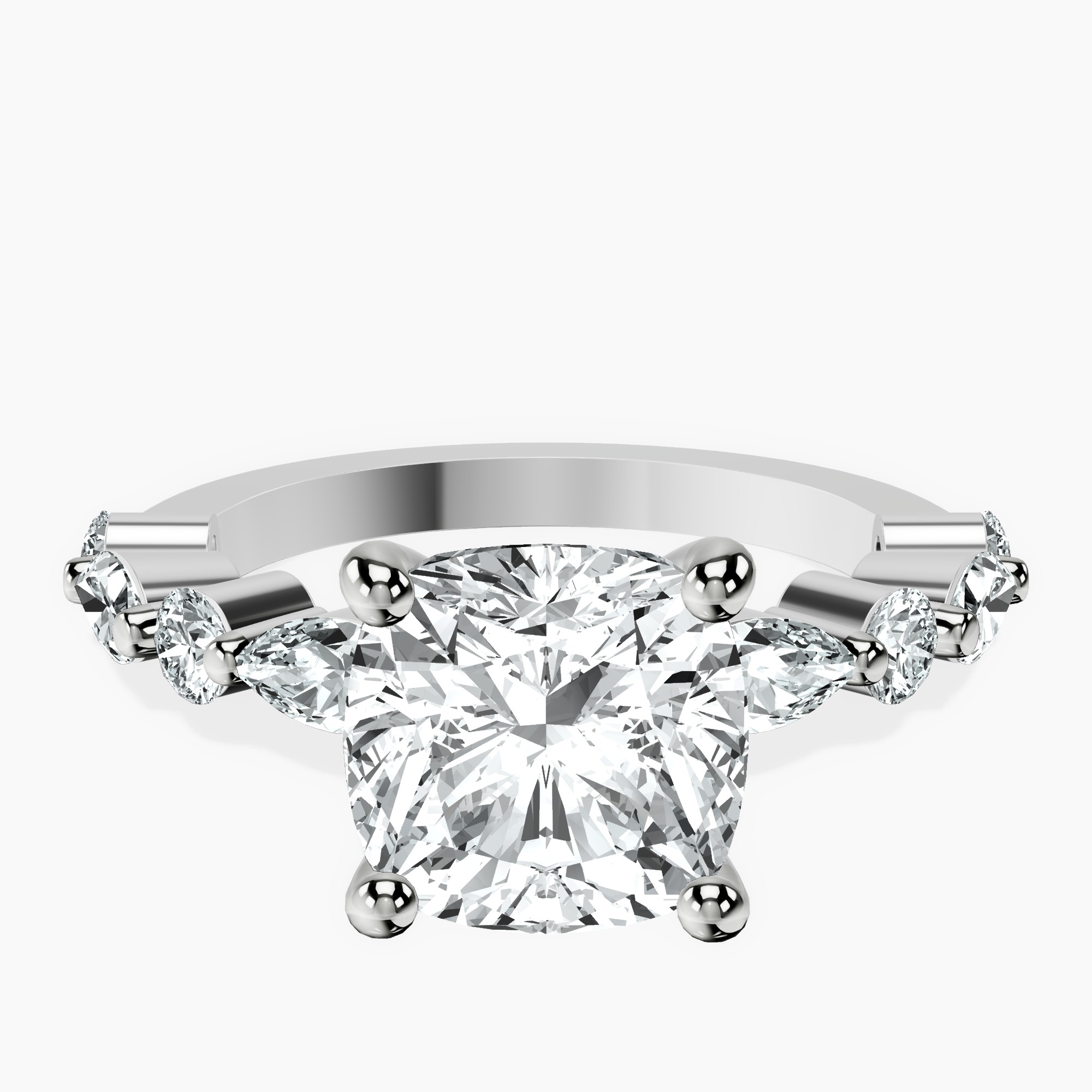 Platinum Pamela Eternity Side Stone Lab Diamond Ring front image