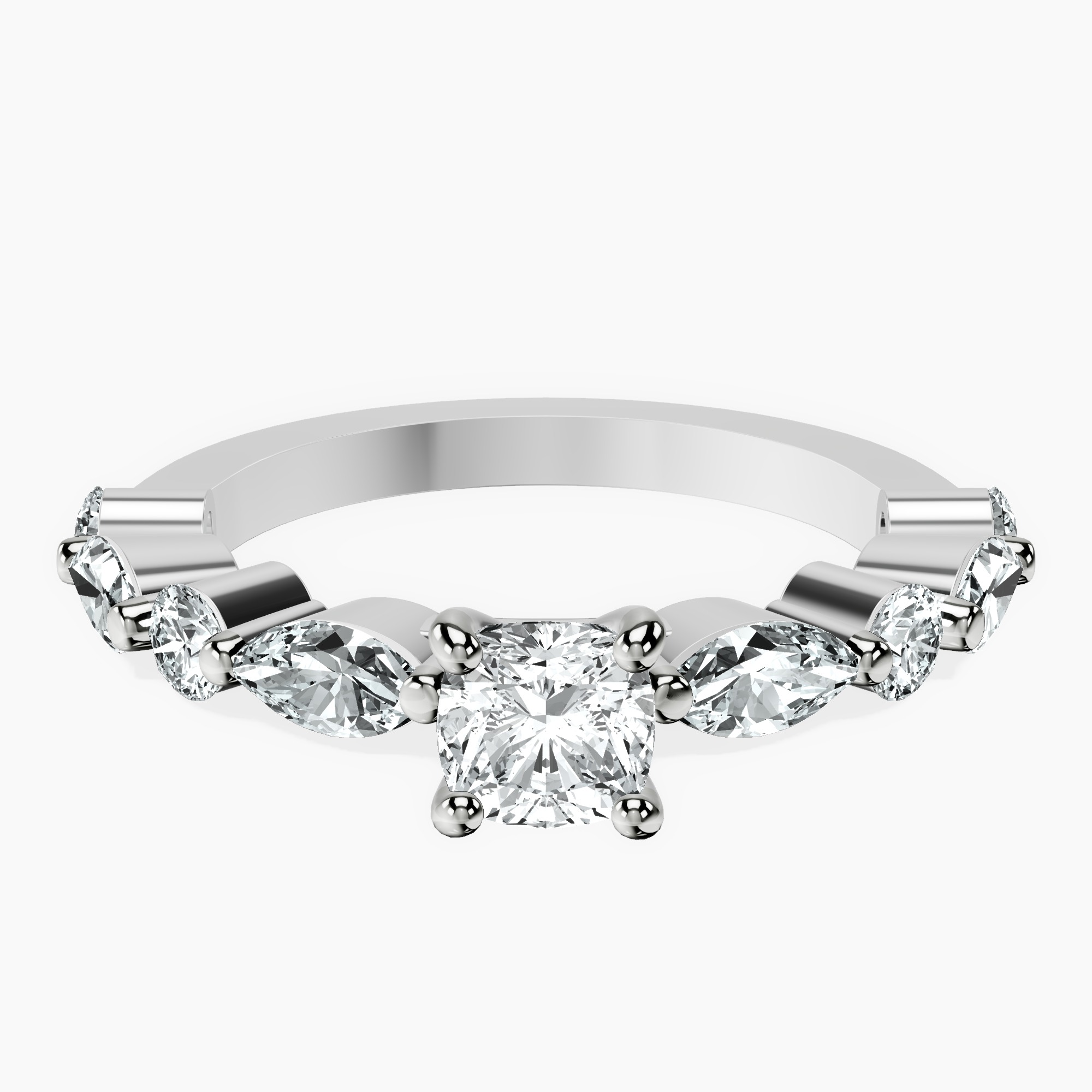 Platinum Pamela Eternity Side Stone Lab Diamond Ring front image
