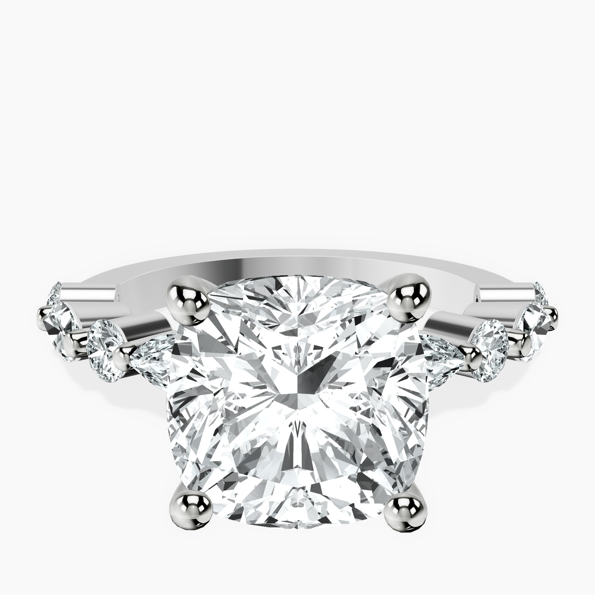 14kt White Gold Pamela Eternity Side Stone Lab Diamond Ring front image