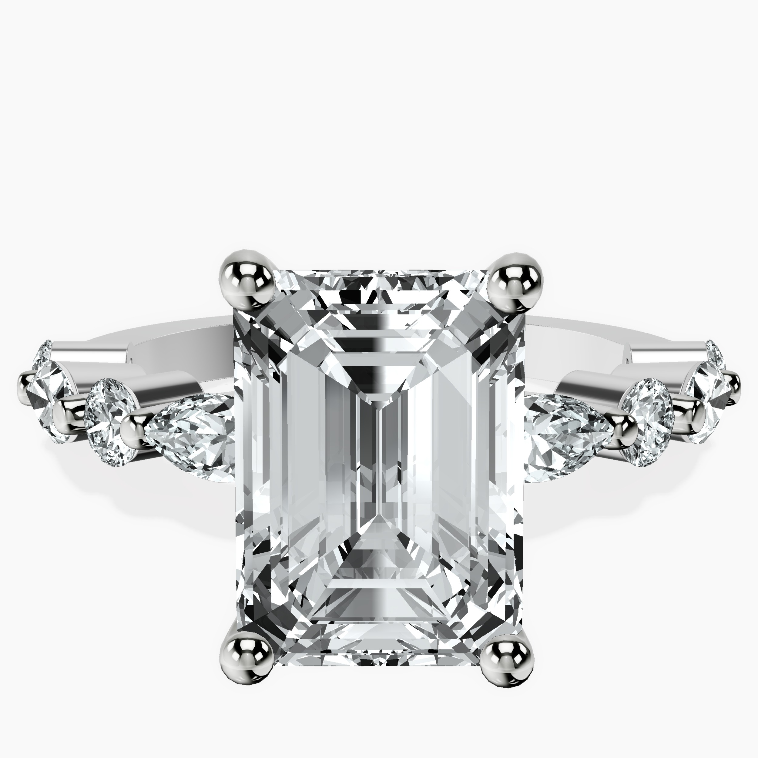 10kt White Gold Pamela Eternity Side Stone Lab Diamond Ring front image