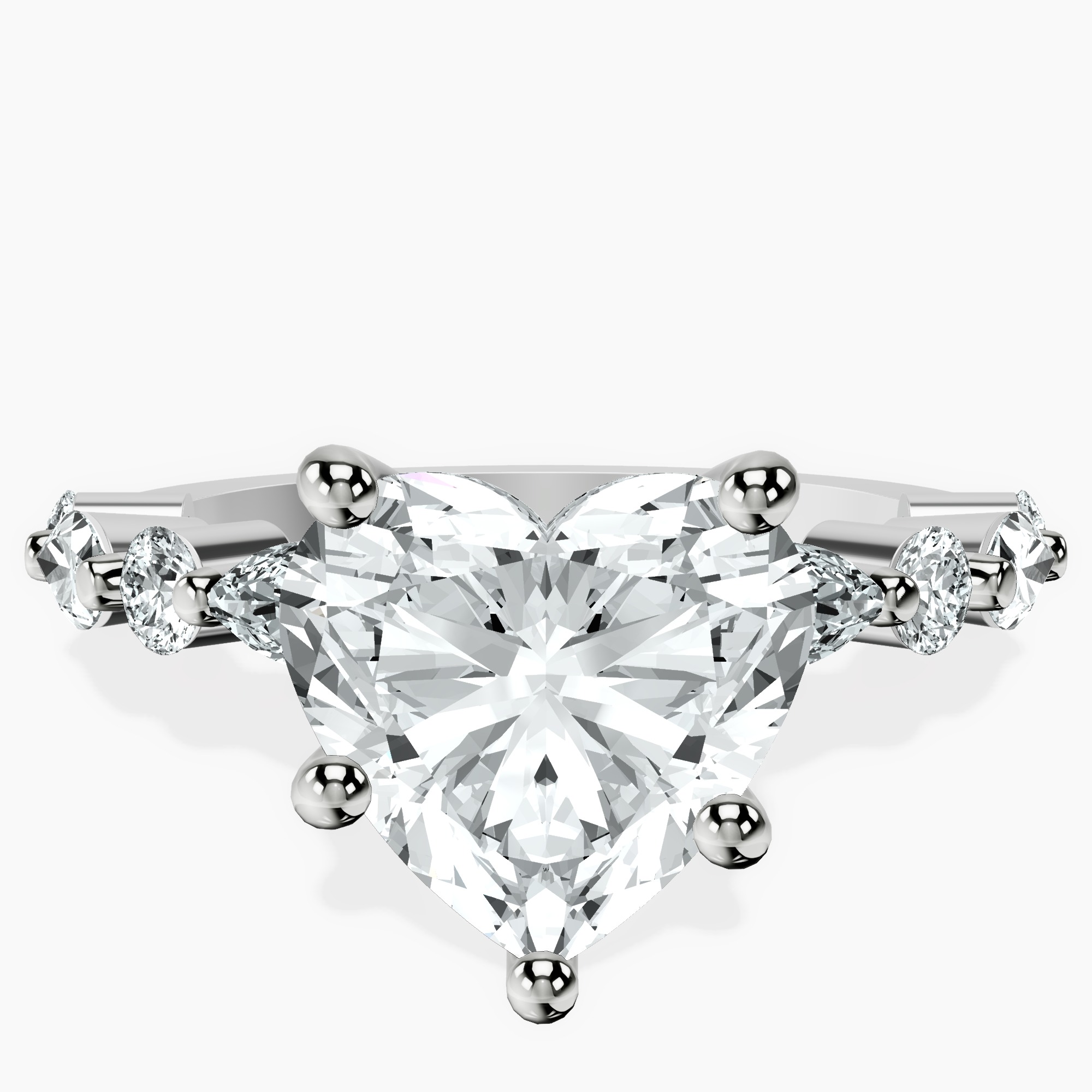 10kt White Gold Pamela Eternity Side Stone Lab Diamond Ring front image