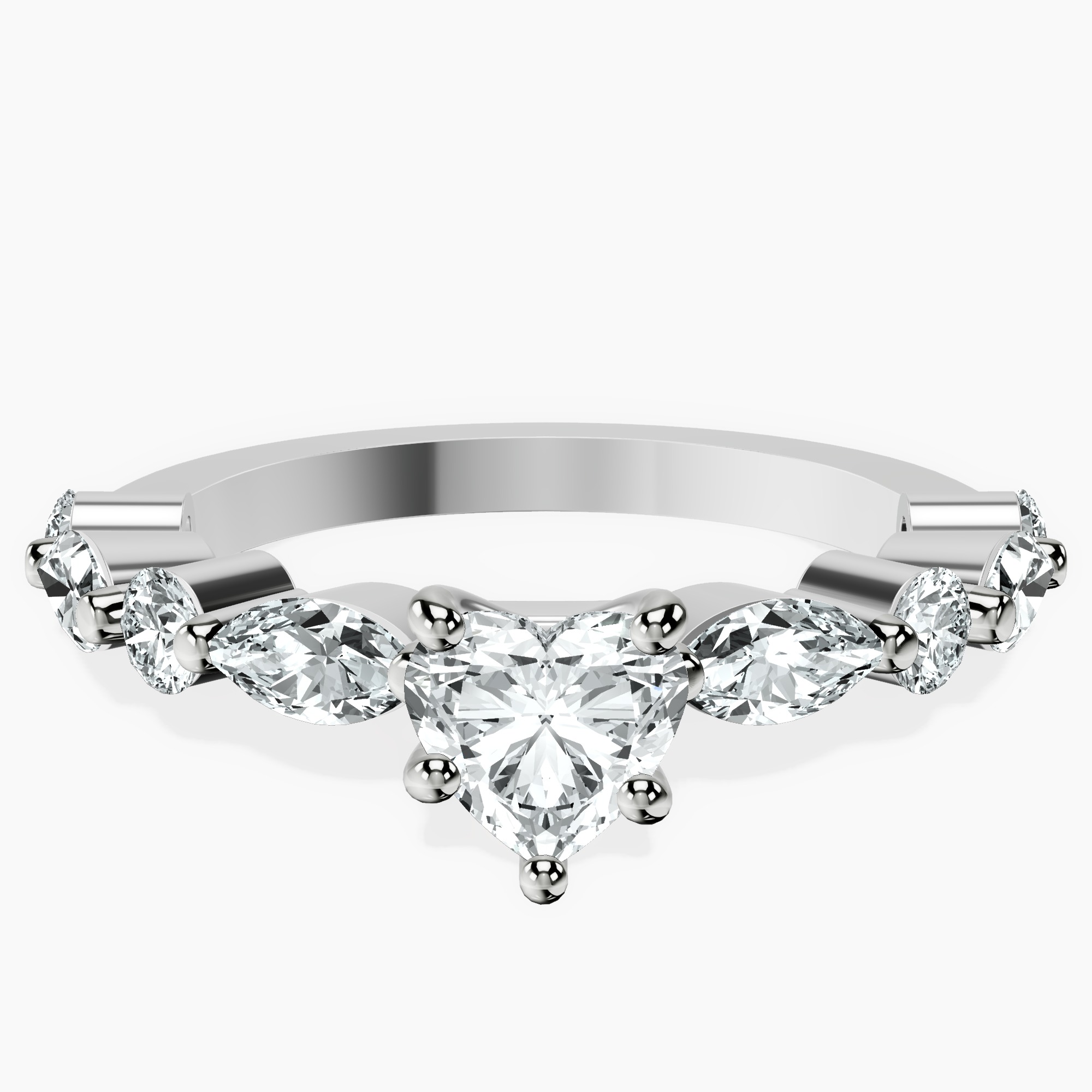 10kt White Gold Pamela Eternity Side Stone Lab Diamond Ring front image