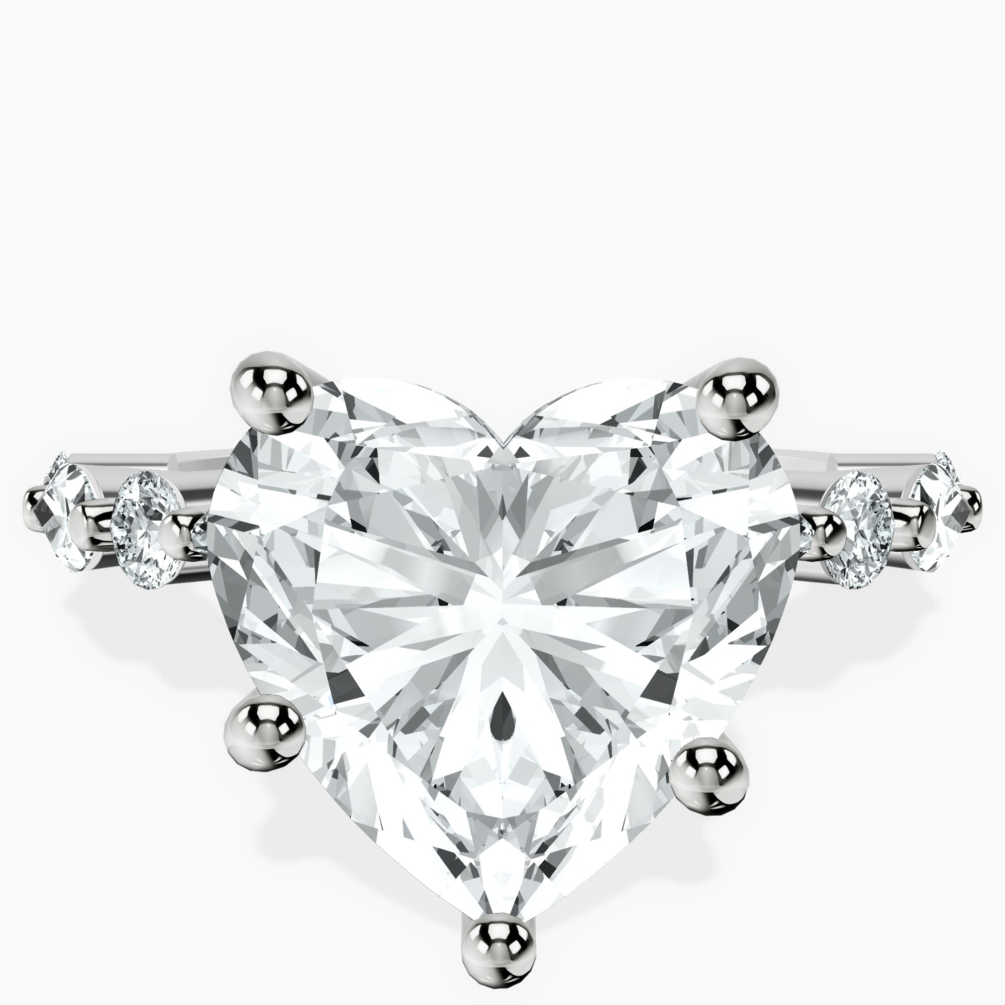 10kt White Gold Pamela Eternity Side Stone Lab Diamond Ring front image